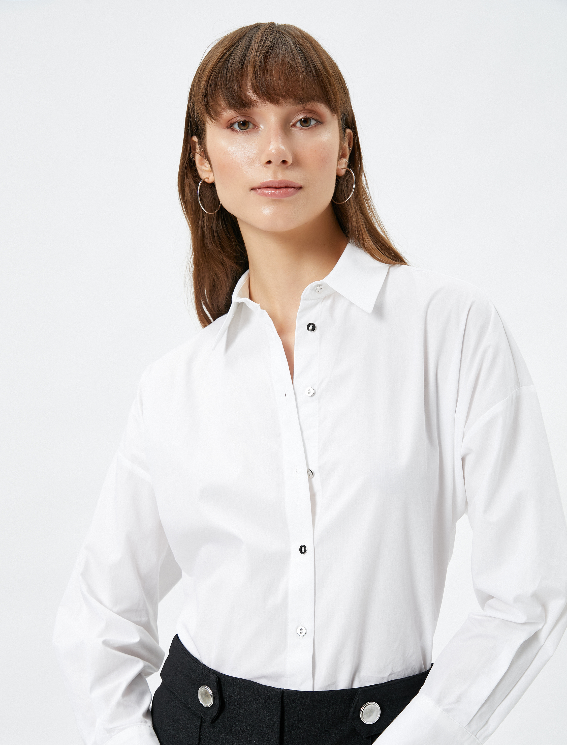   Klasik Gömlek Uzun Kollu Düğmeli Pamuklu