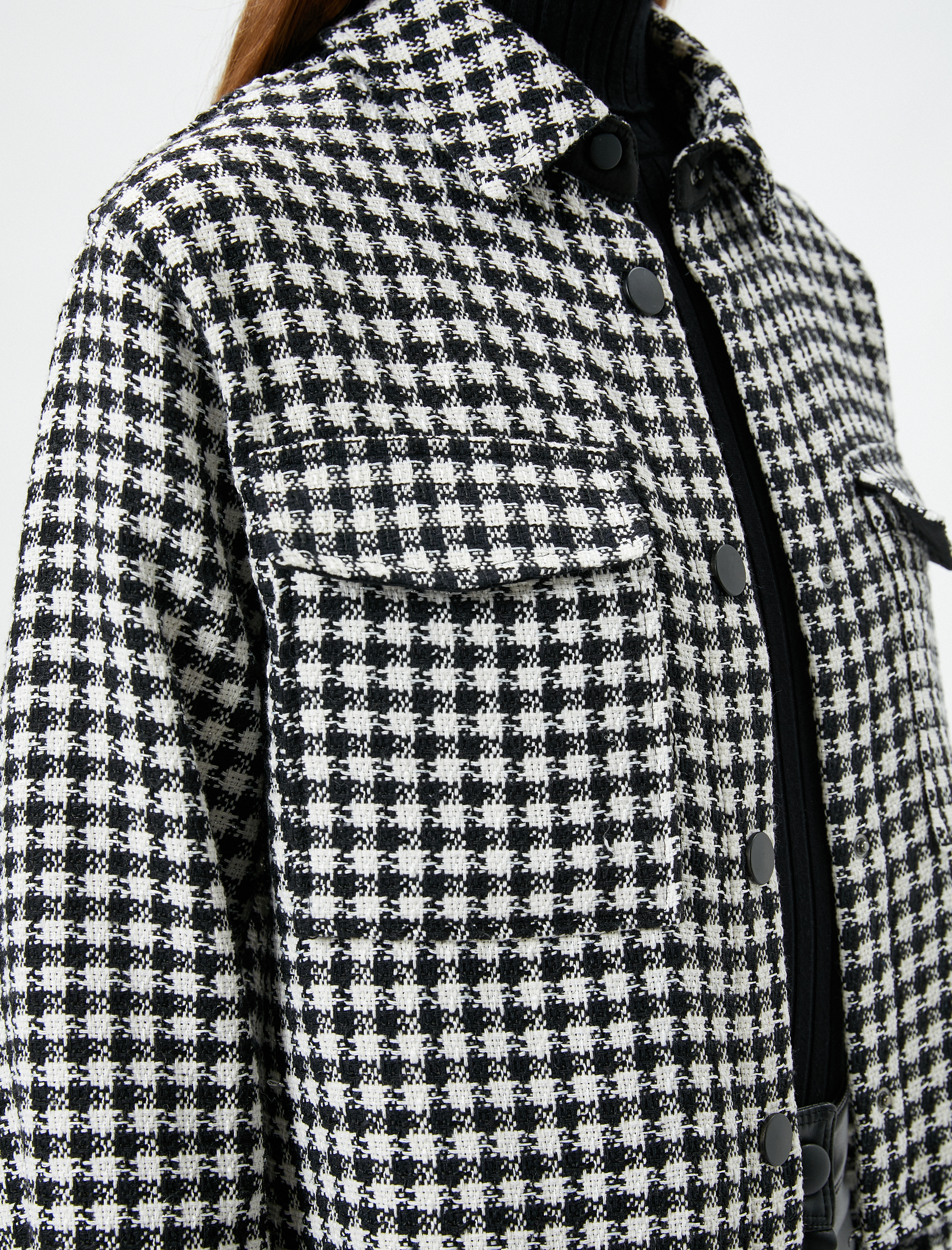   Tüvit Ceket Düğmeli Gömlek Yaka Cep Detaylı