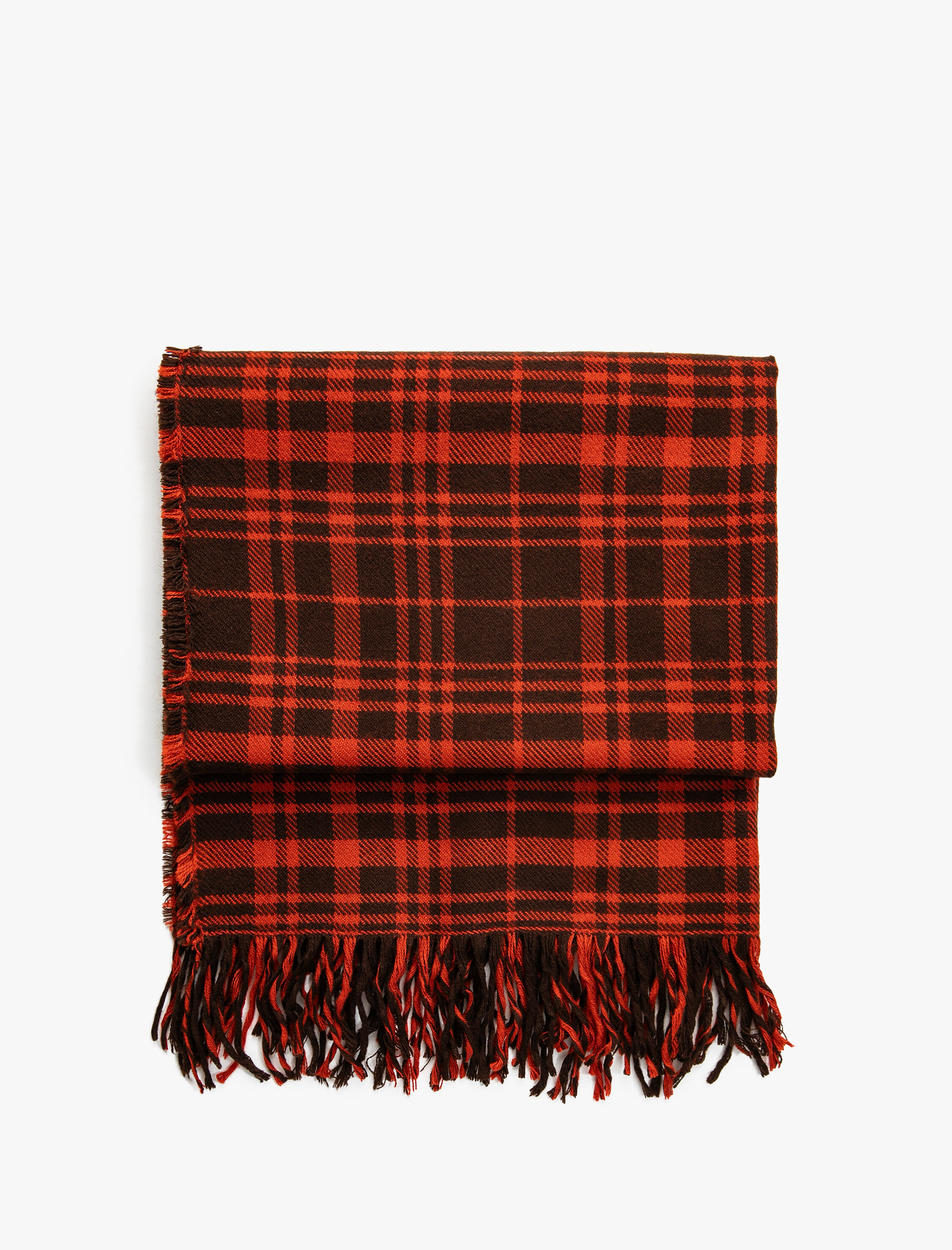  Kadın Şal Ekose Püsküllü Yumuşak Dokulu