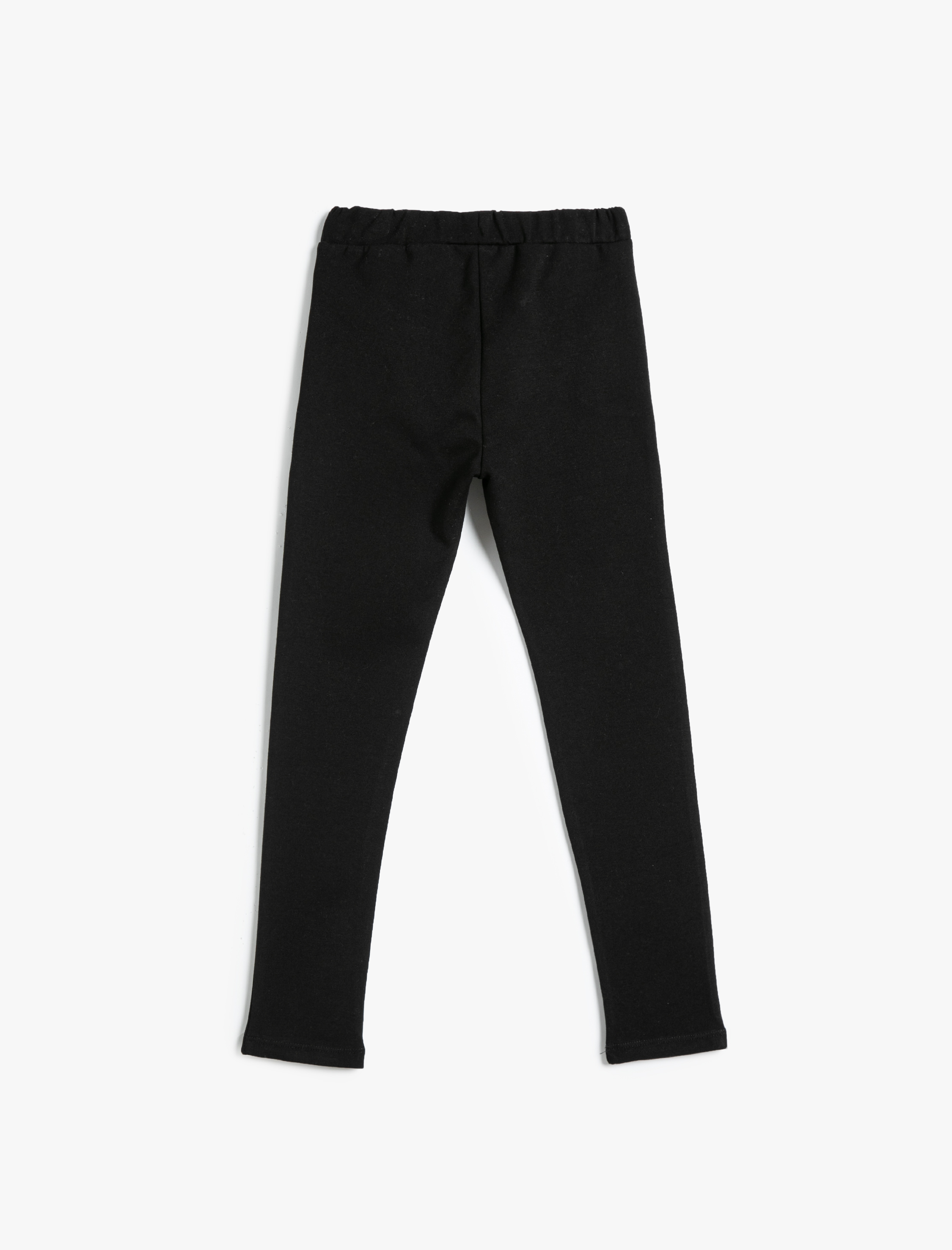  Kız Çocuk Tayt Suni Deri Detaylı Beli Lastikli