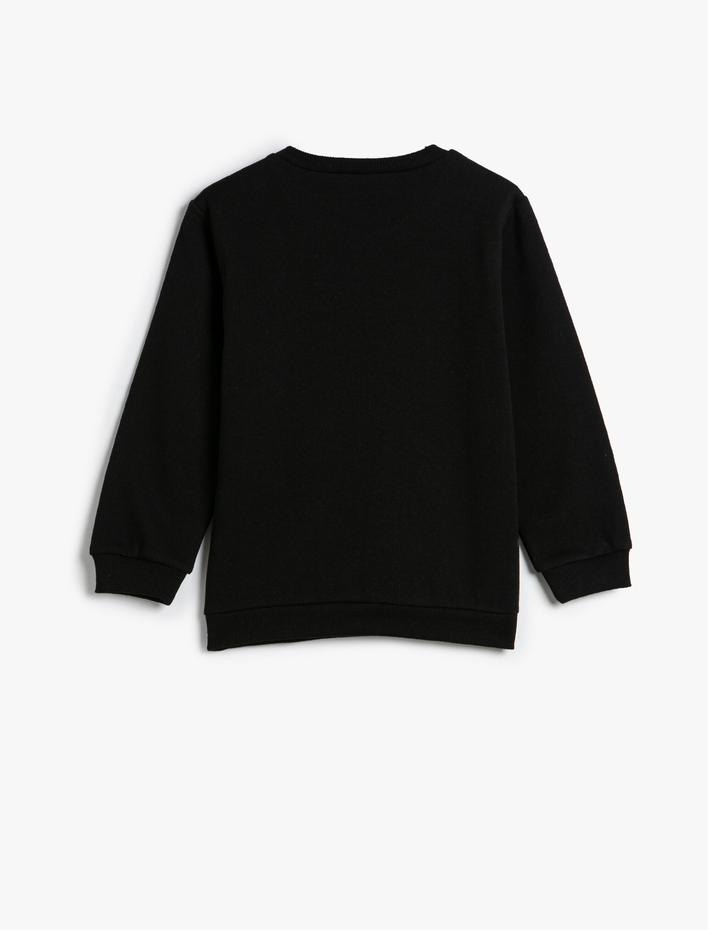 Erkek Çocuk Sweatshirt Uzun Kollu Baskılı Bisiklet Yaka Pamuklu