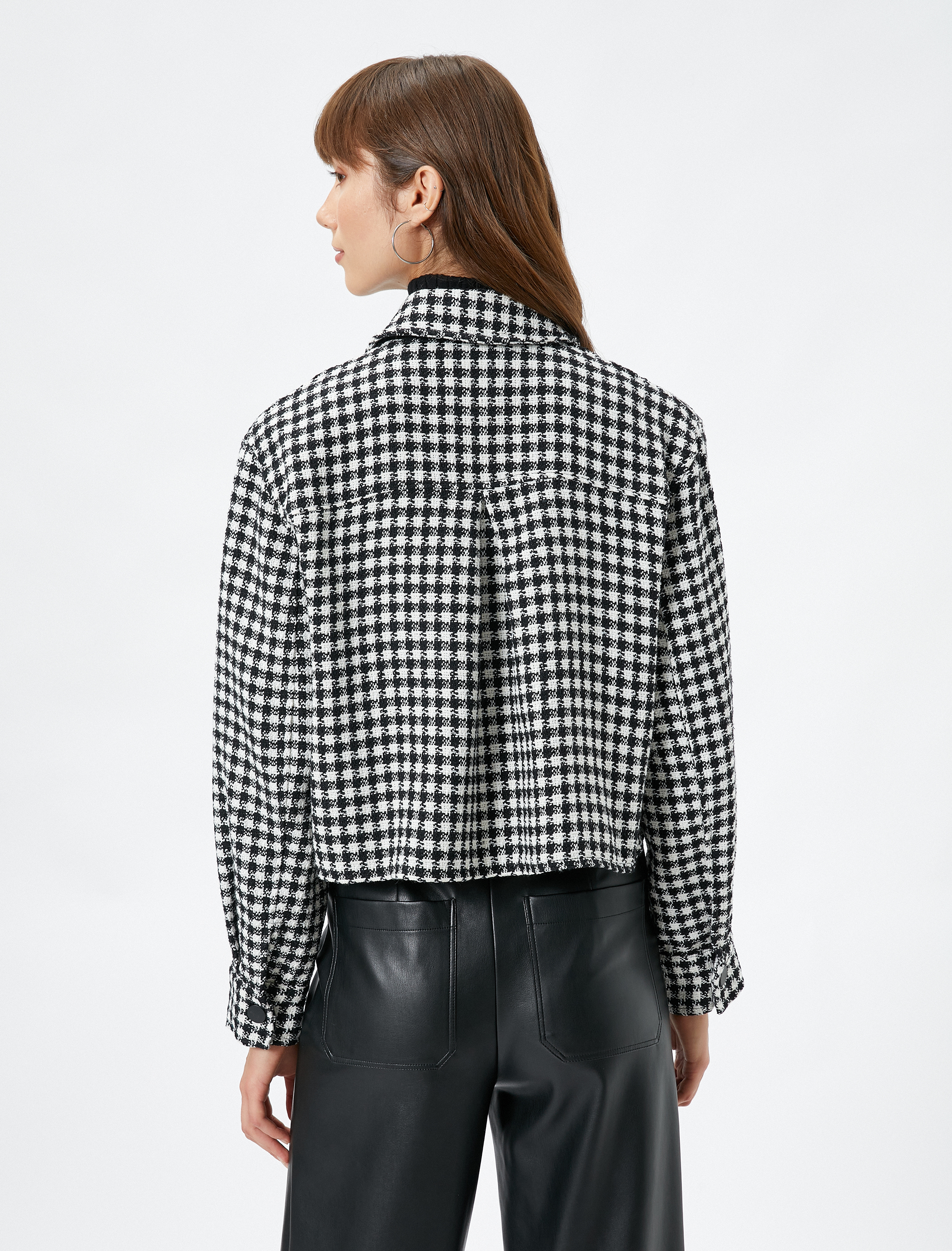   Tüvit Ceket Düğmeli Gömlek Yaka Cep Detaylı