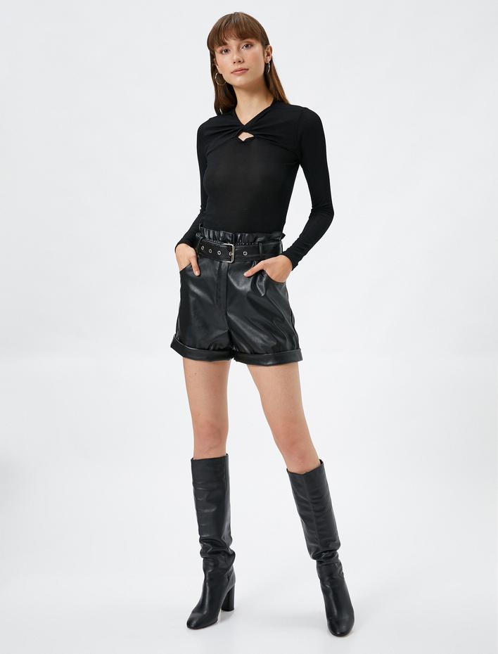  Uzun Kollu Body Pencere Detaylı Fitilli