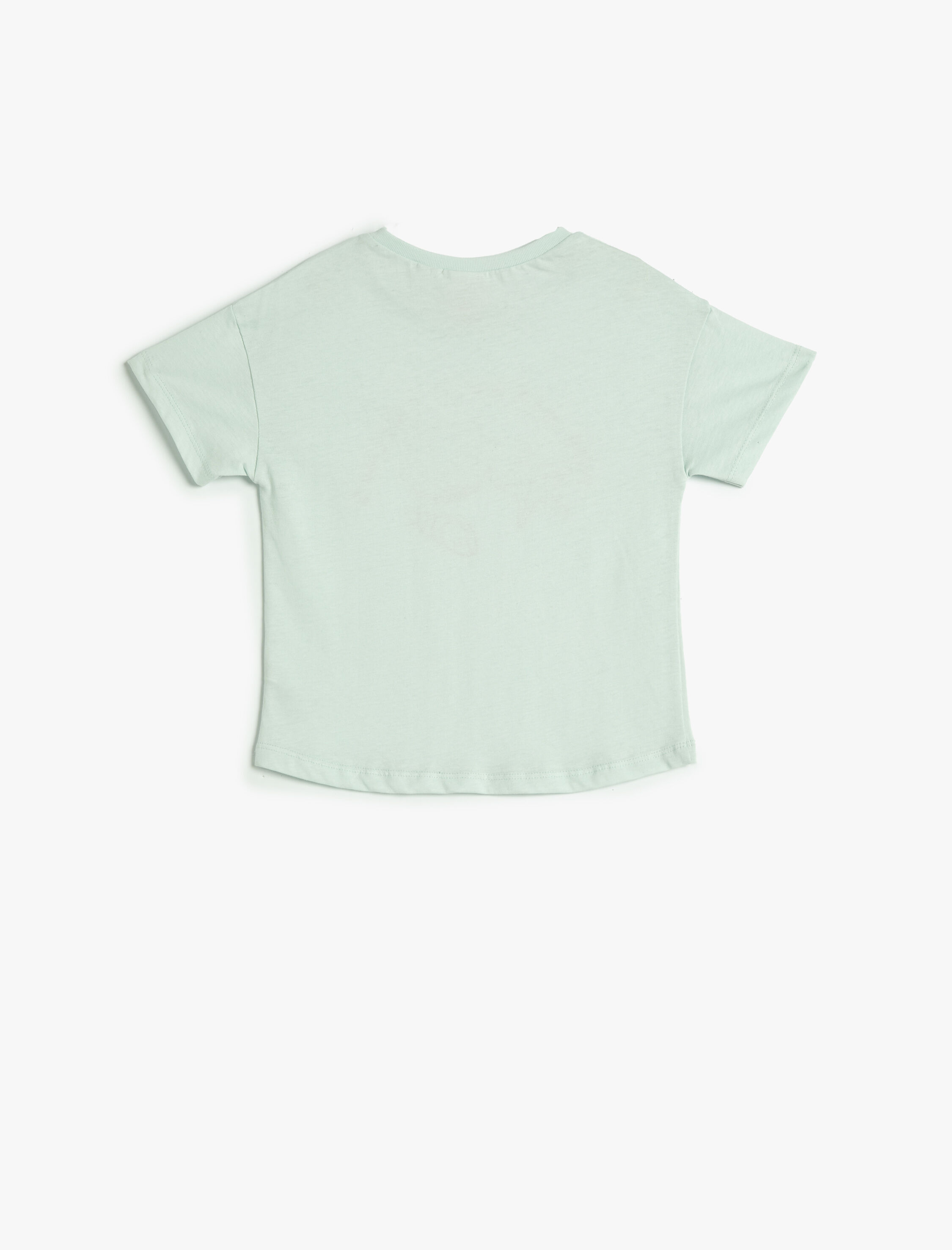  Kız Bebek Tişört Kısa Kollu Bisiklet Yaka  Baskılı Pamuklu