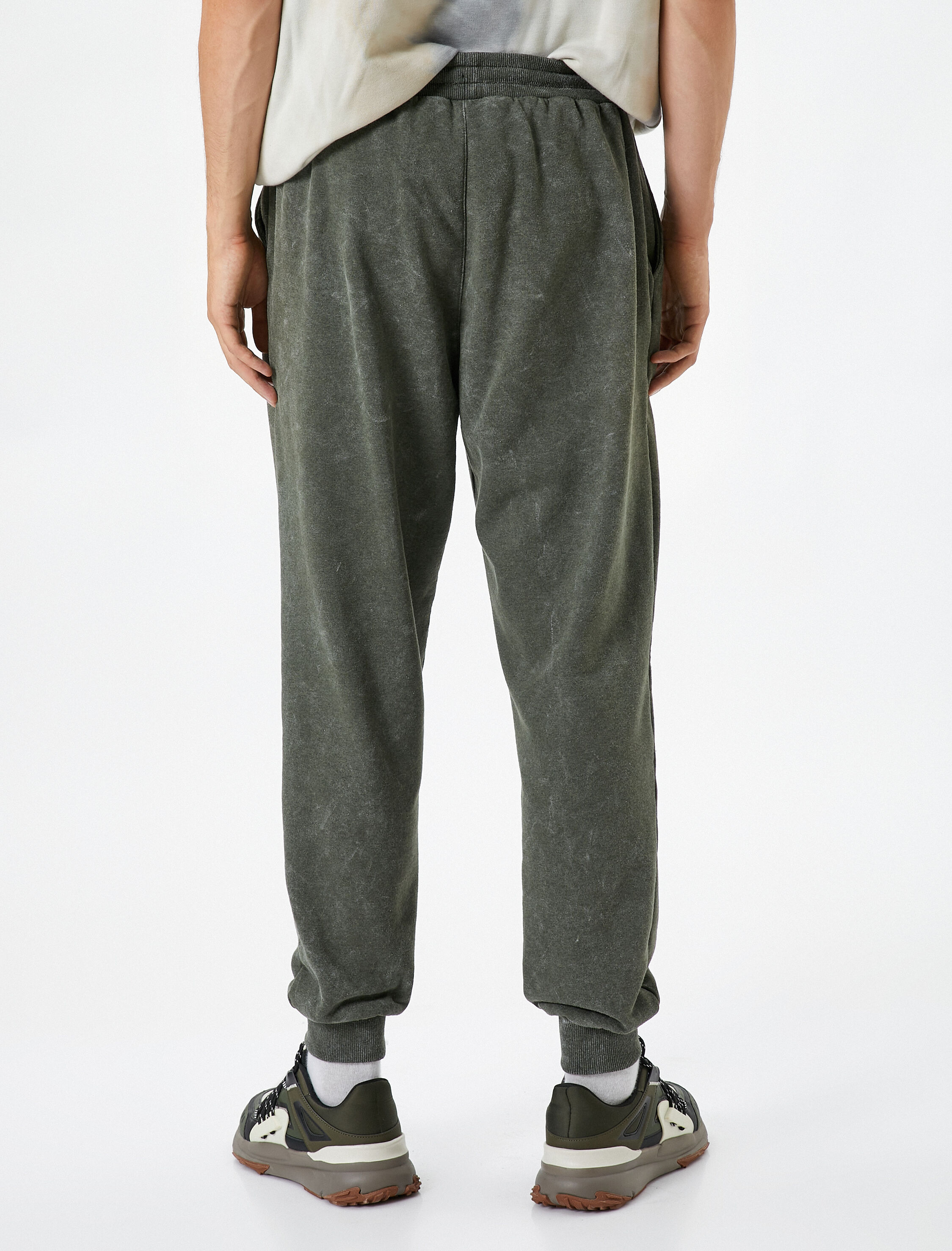   Jogger Eşofman Altı Yıkamalı Beli Bağcıklı Cepli