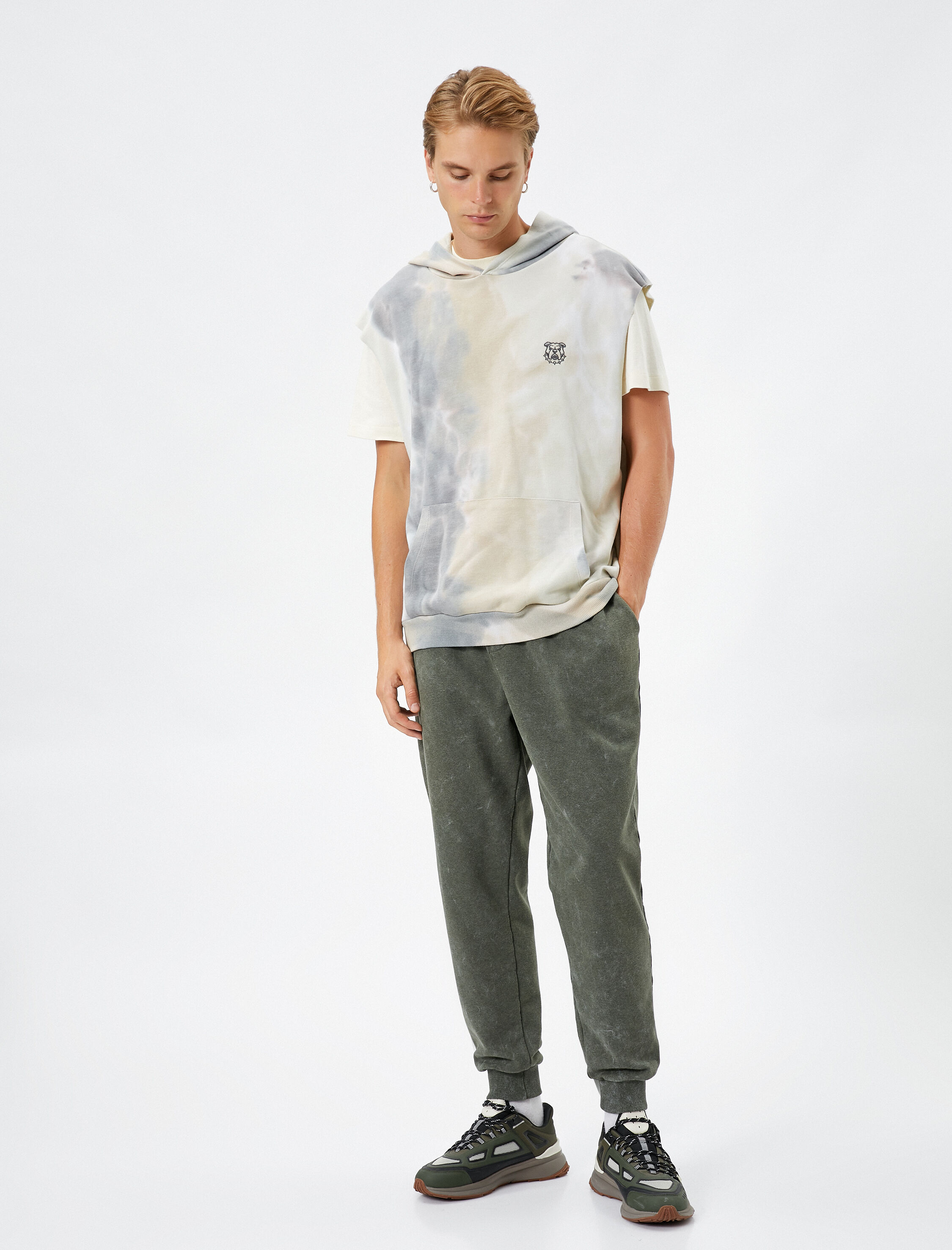   Jogger Eşofman Altı Yıkamalı Beli Bağcıklı Cepli