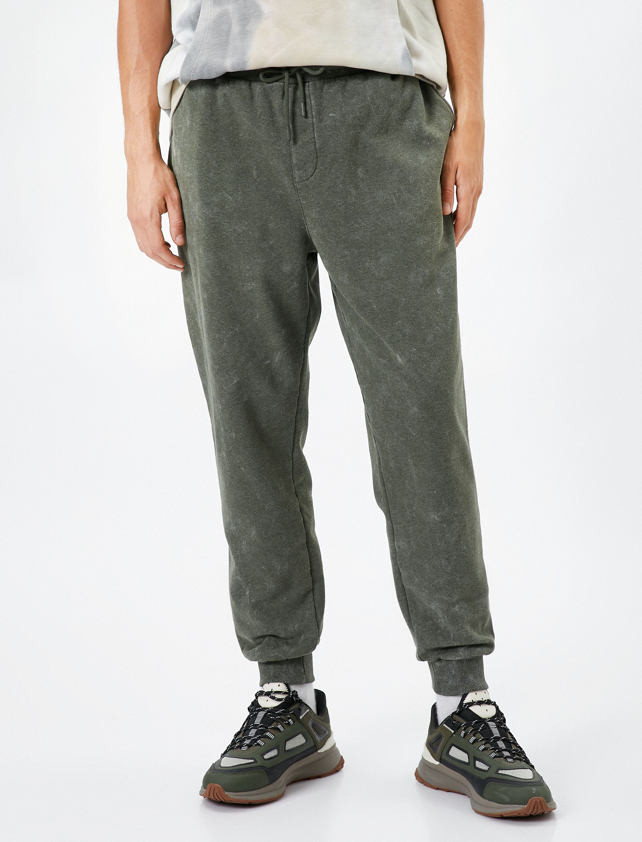   Jogger Eşofman Altı Yıkamalı Beli Bağcıklı Cepli