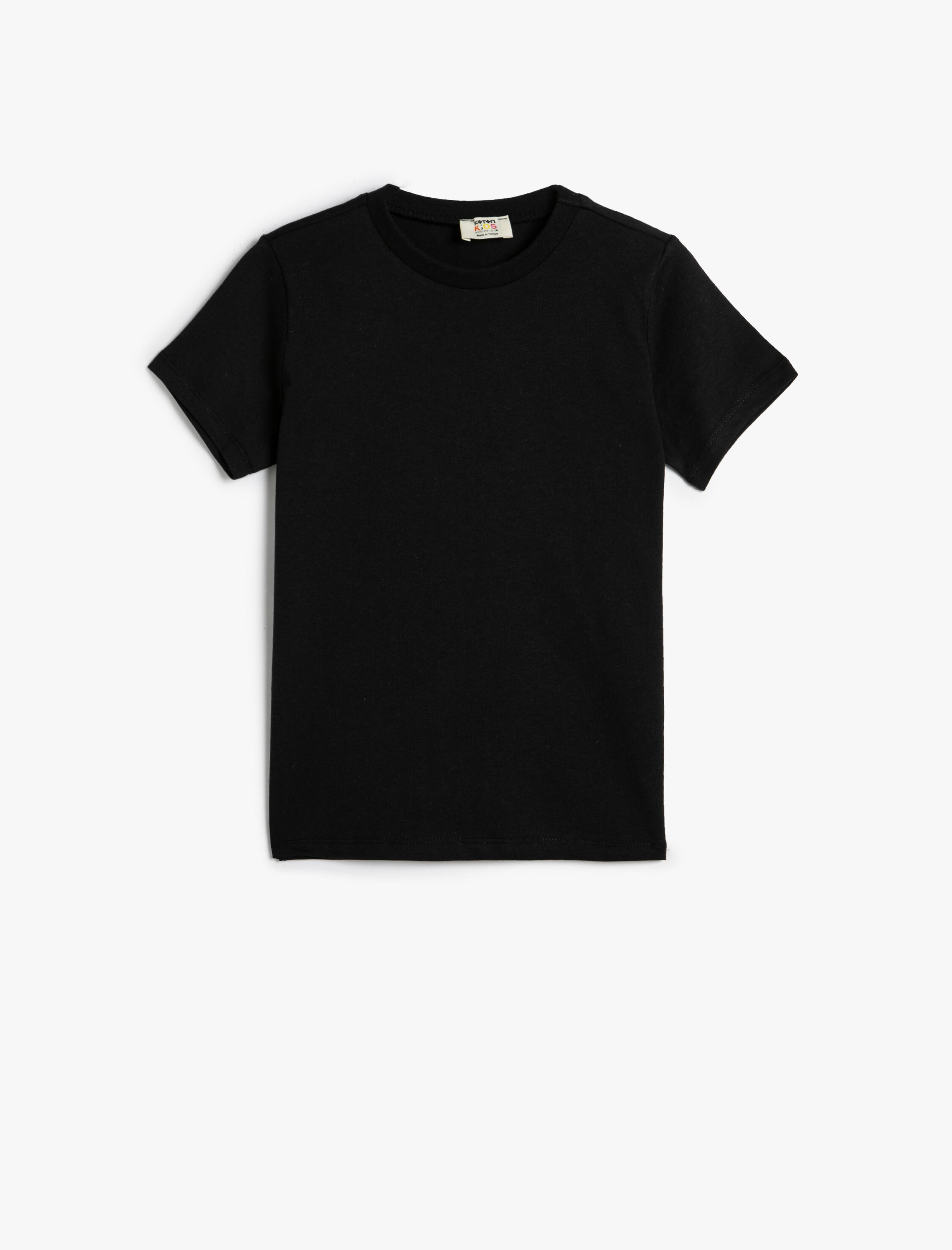  Erkek Çocuk Basic Tişört Kısa Kollu Bisiklet Yaka Pamuklu