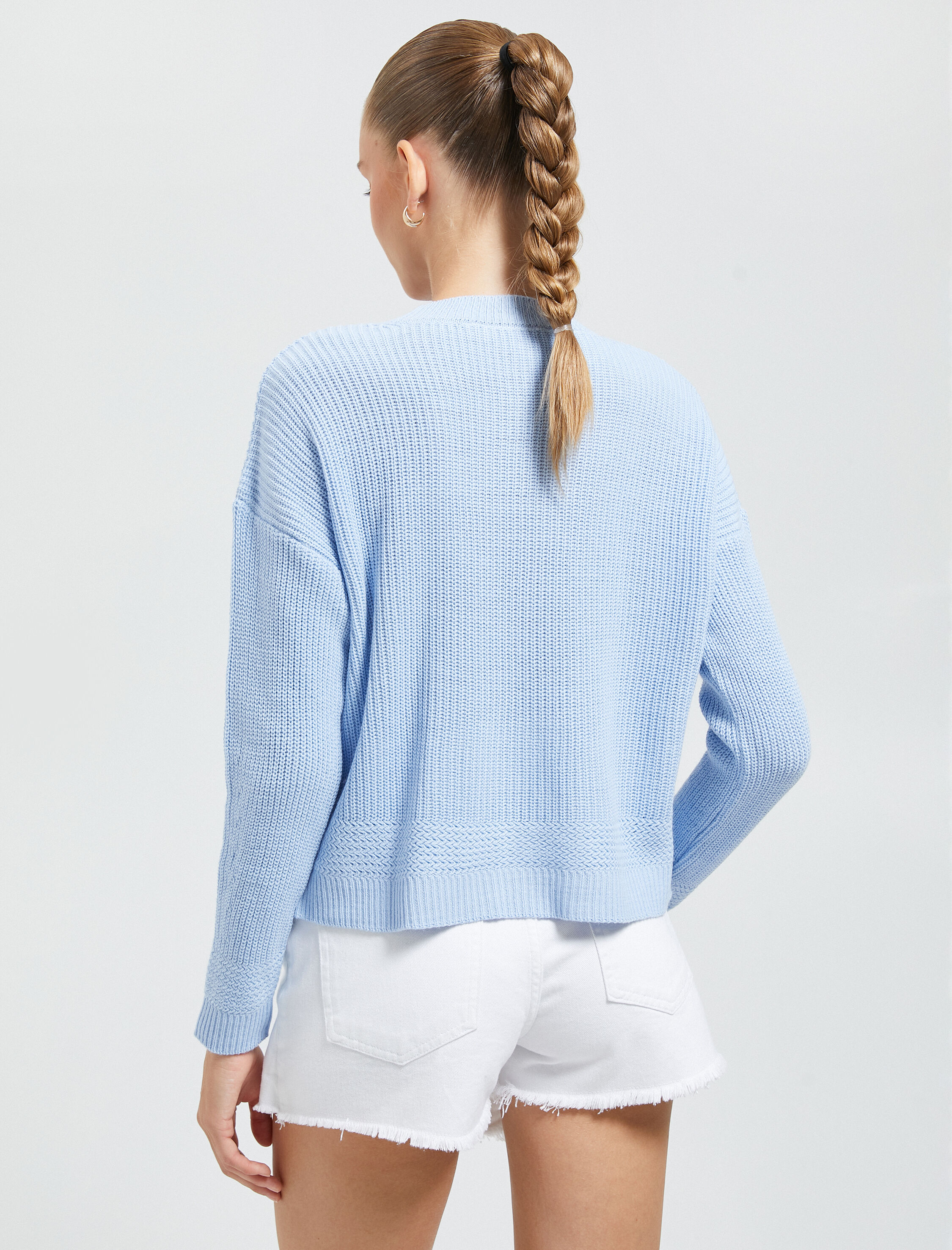 Basic Triko Kazak Yuvarlak Yaka Uzun Kollu