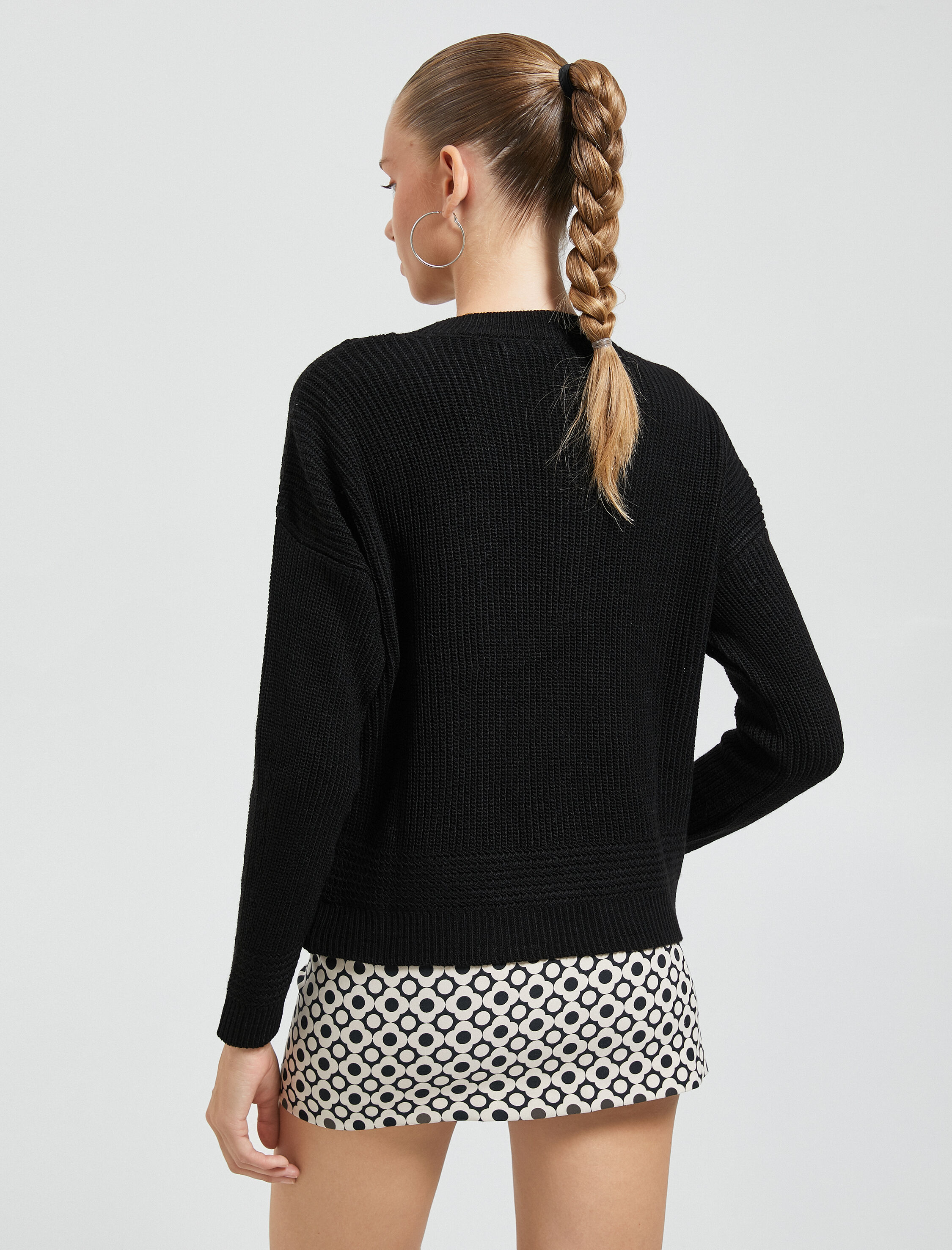   Basic Triko Kazak Yuvarlak Yaka Uzun Kollu