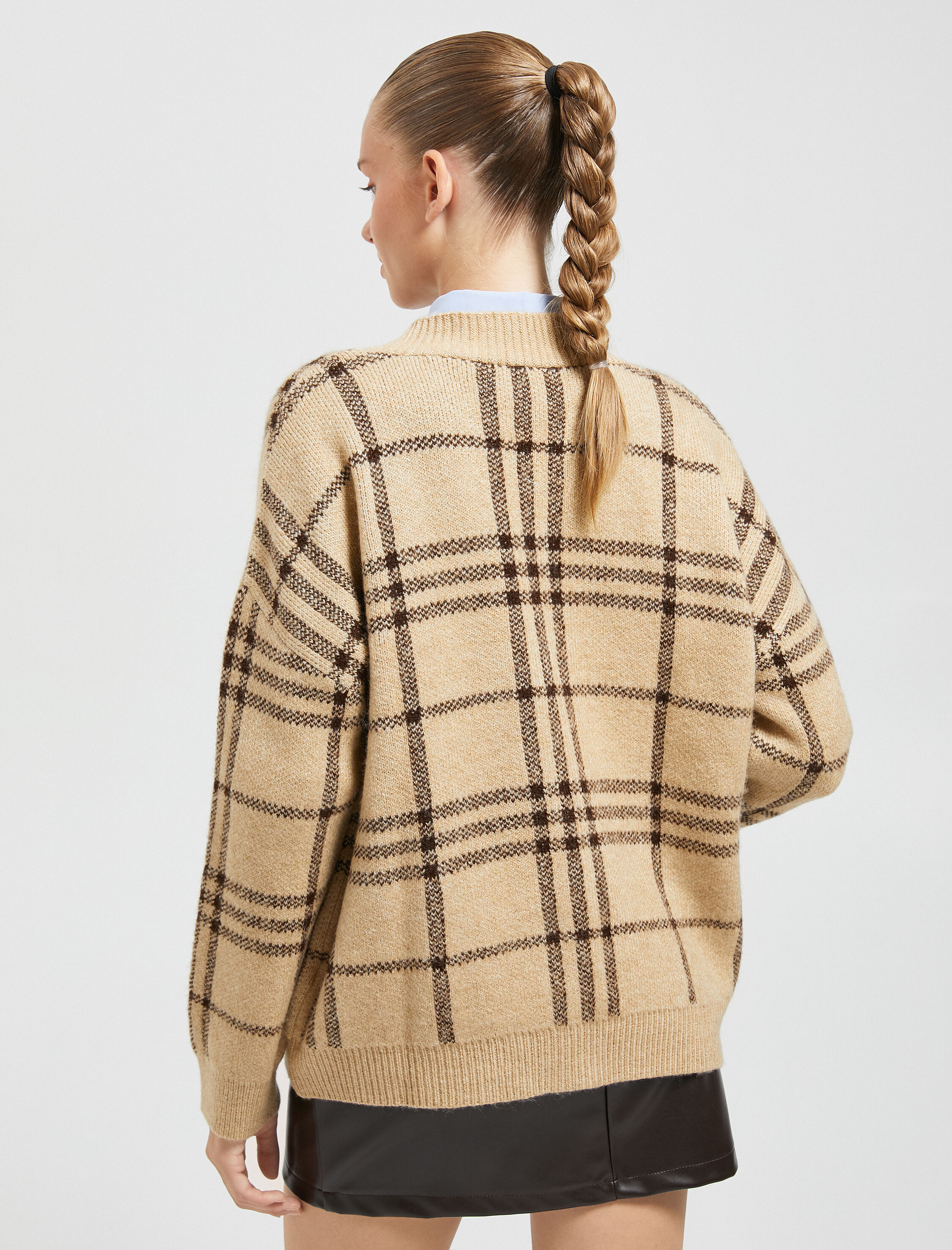   Oversize Kolej Hırka V Yaka Düğmeli Cepli Uzun Kollu