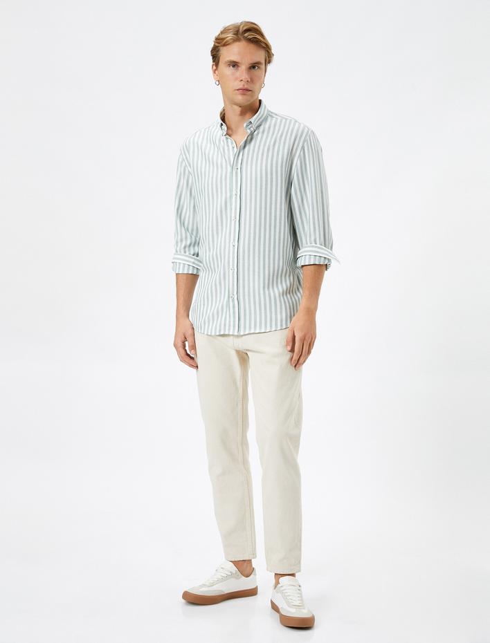  Klasik Gömlek Uzun Kollu Slim Fit Düğmeli