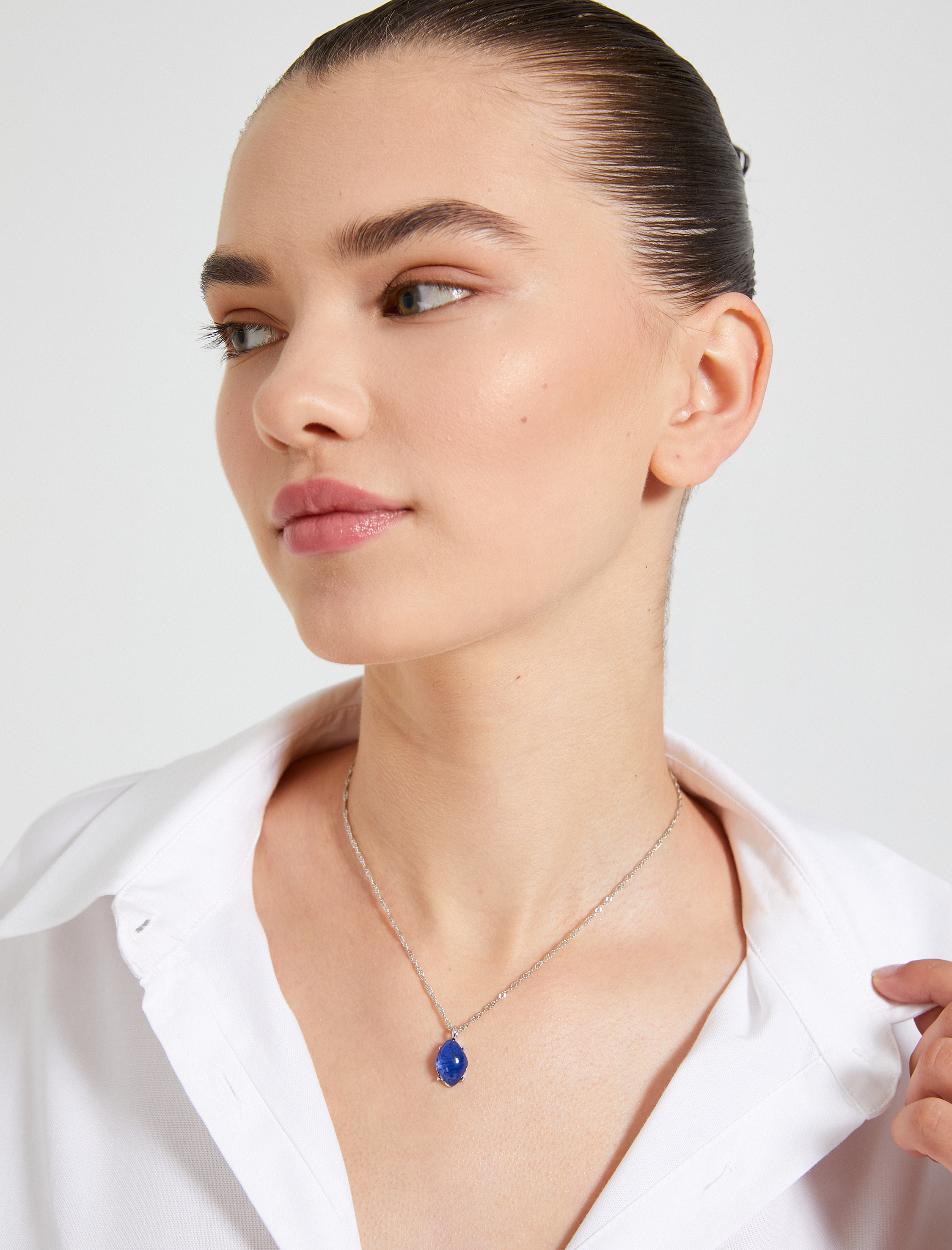  Kadın Kolye Zincir Taş Charm Uçlu