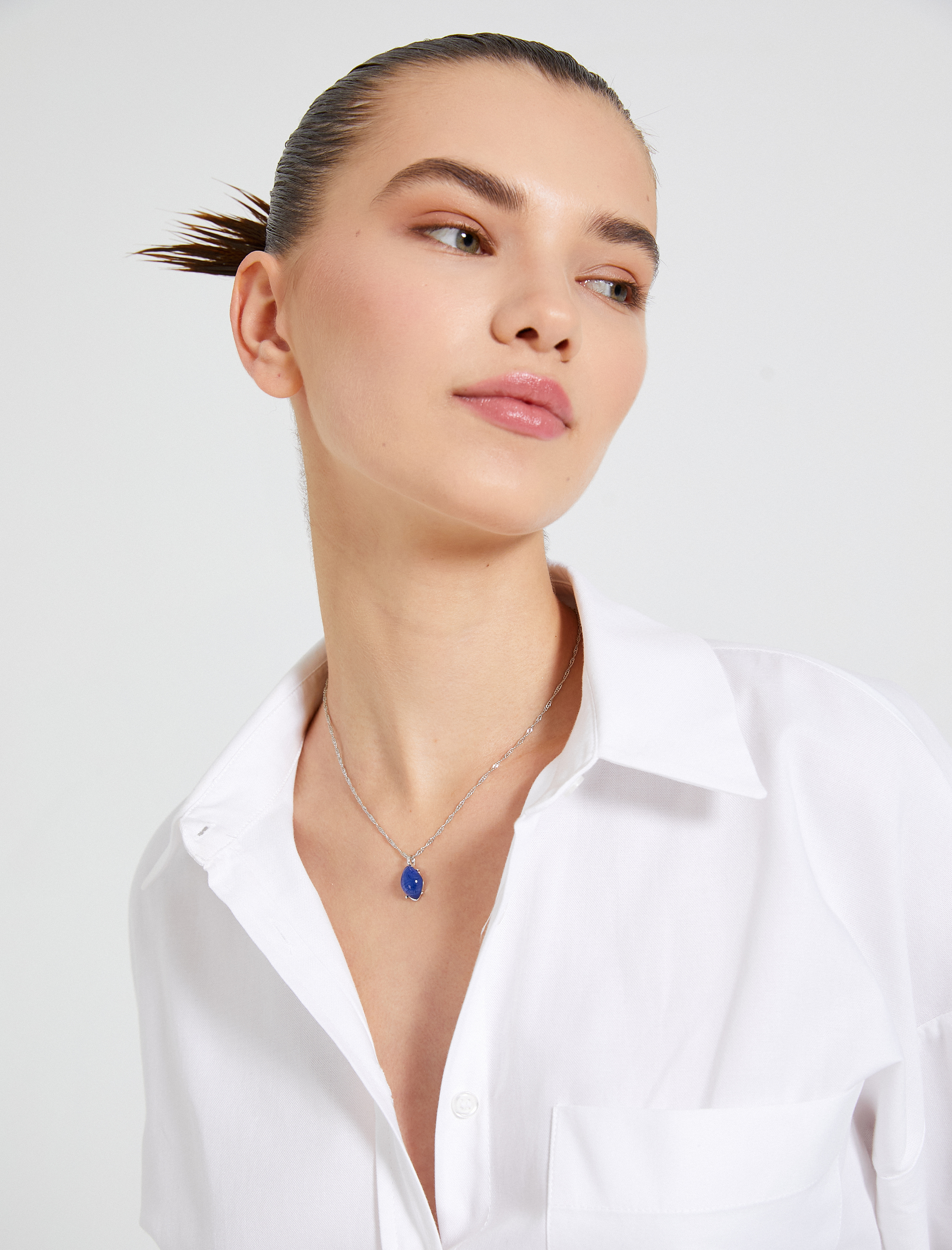  Kadın Kolye Zincir Taş Charm Uçlu