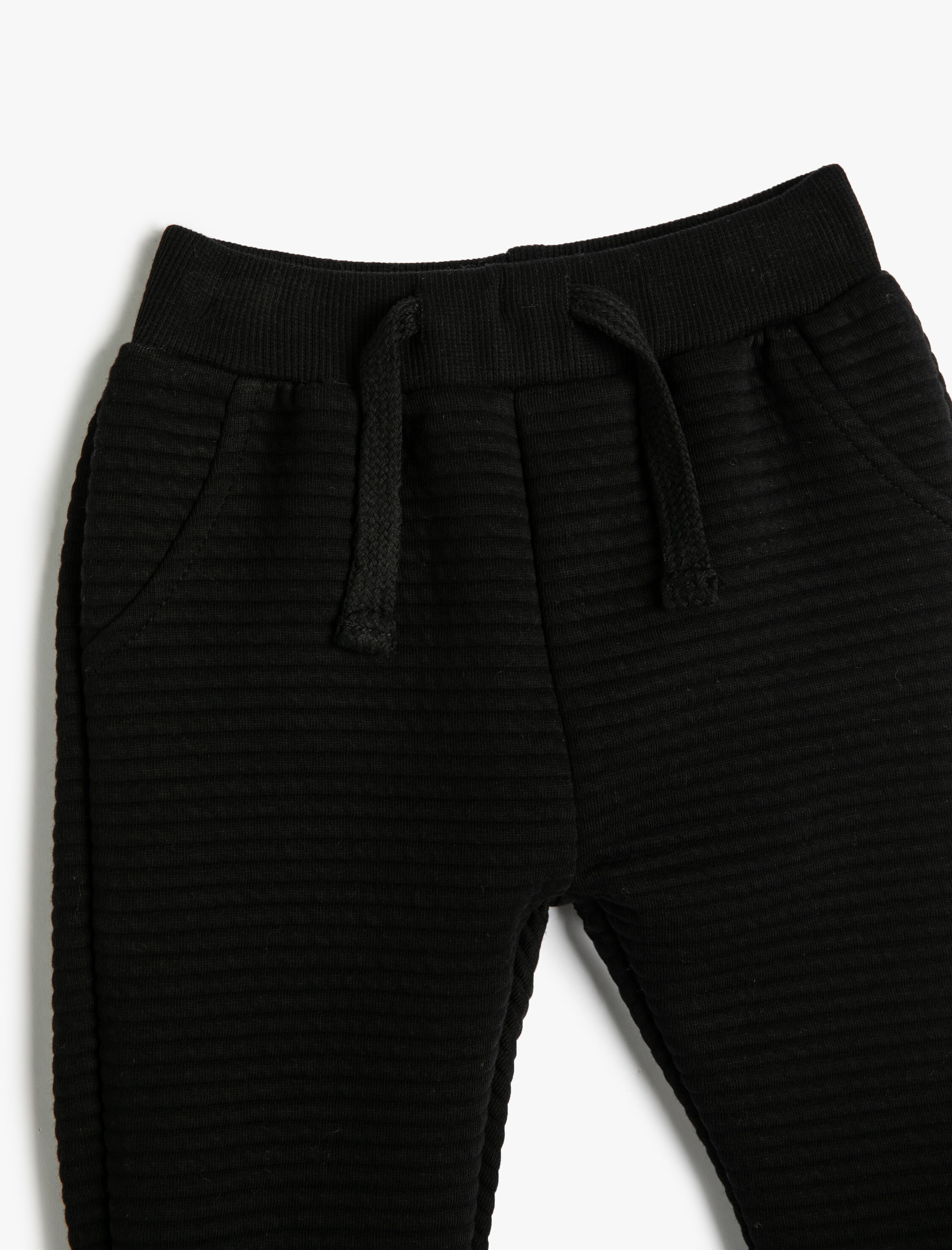  Erkek Bebek Jogger Eşofman Altı Dokulu Beli Bağlamalı Pamuklu