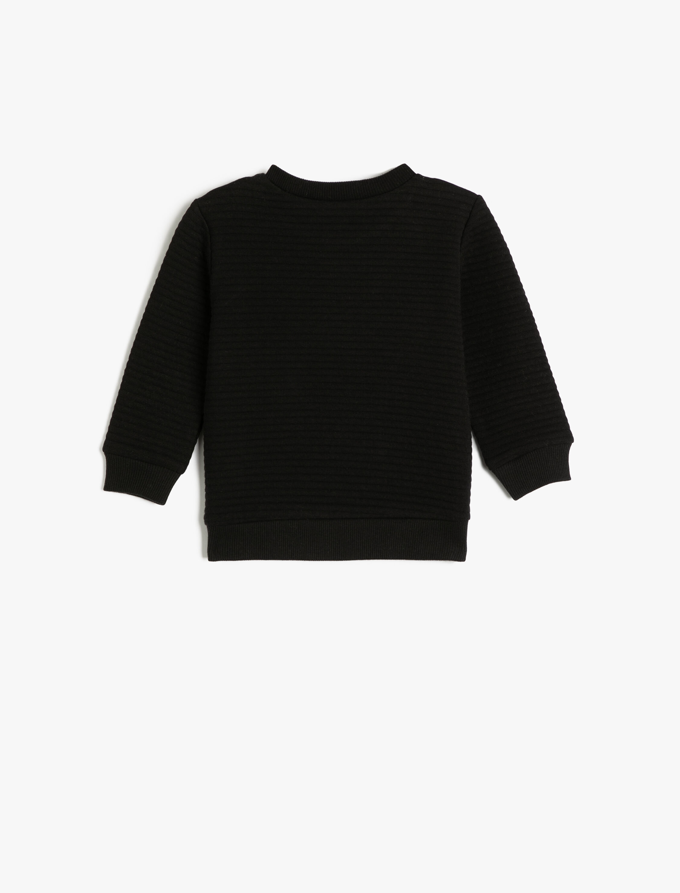  Erkek Bebek Basic Sweatshirt Dokulu Bisiklet Yaka Pamuklu