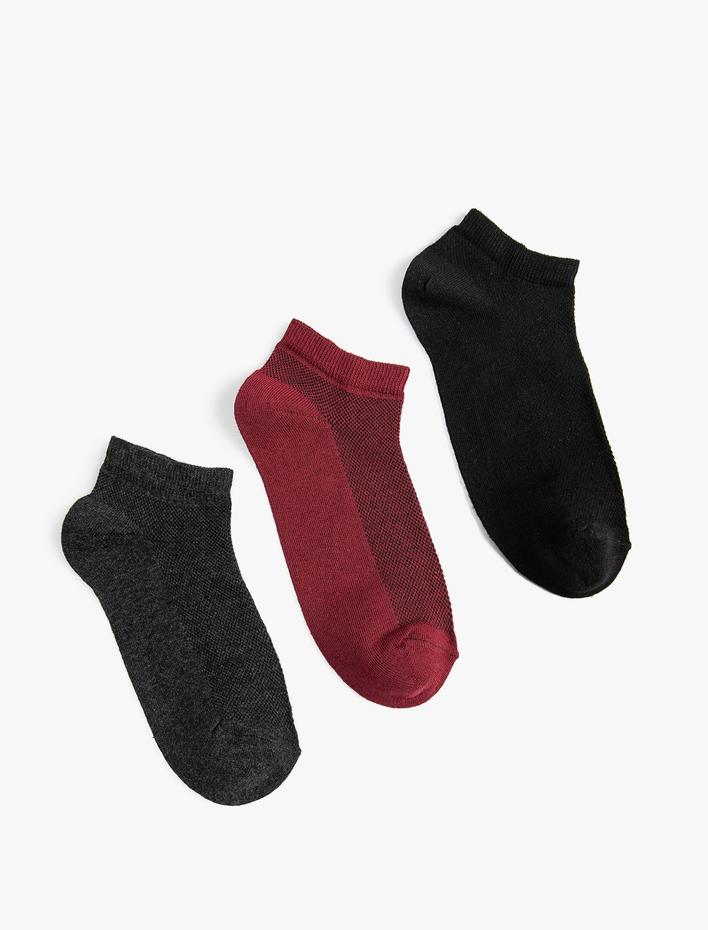 Erkek 3'lü Patik Çorap Seti Çok Renkli