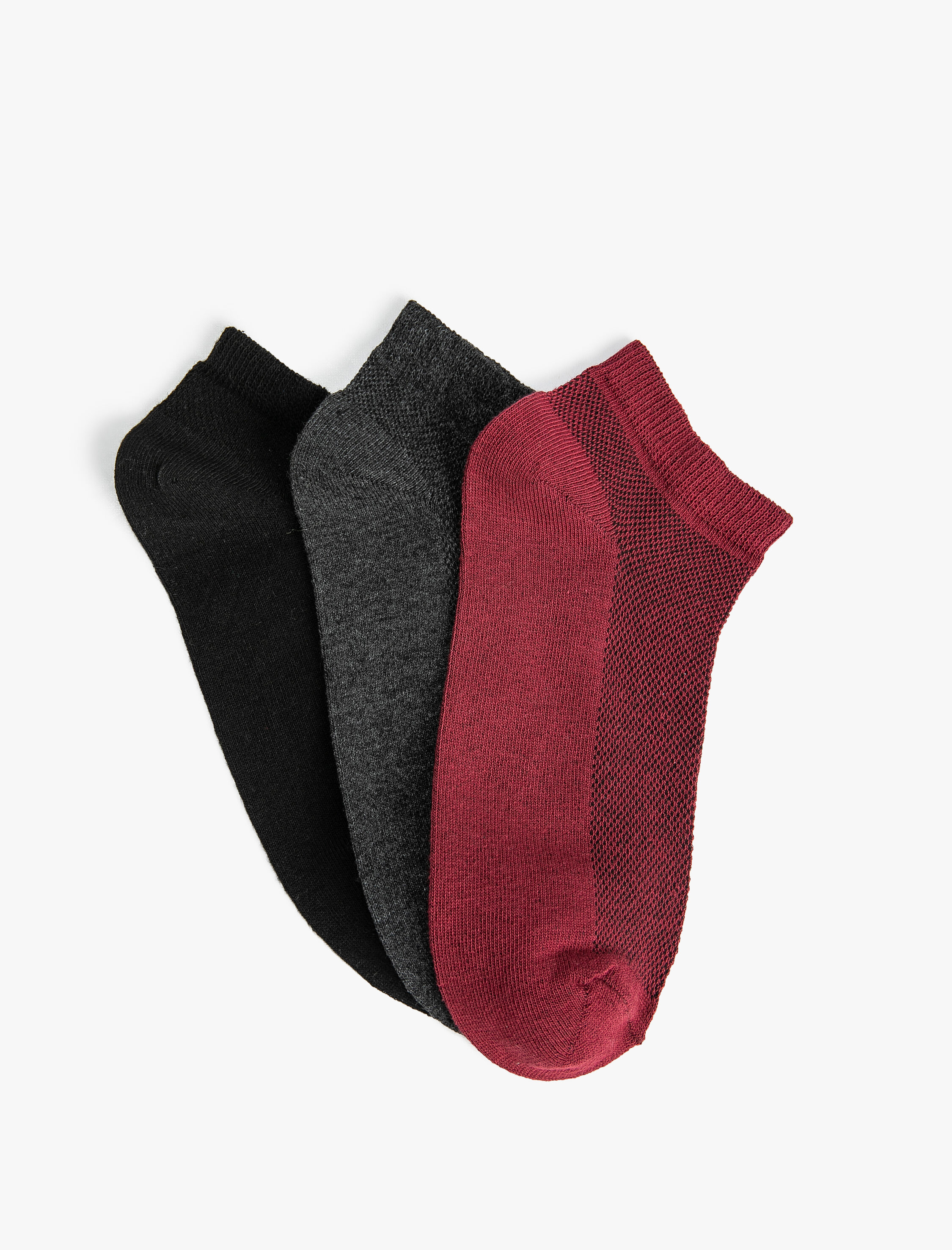  Erkek 3'lü Patik Çorap Seti Çok Renkli