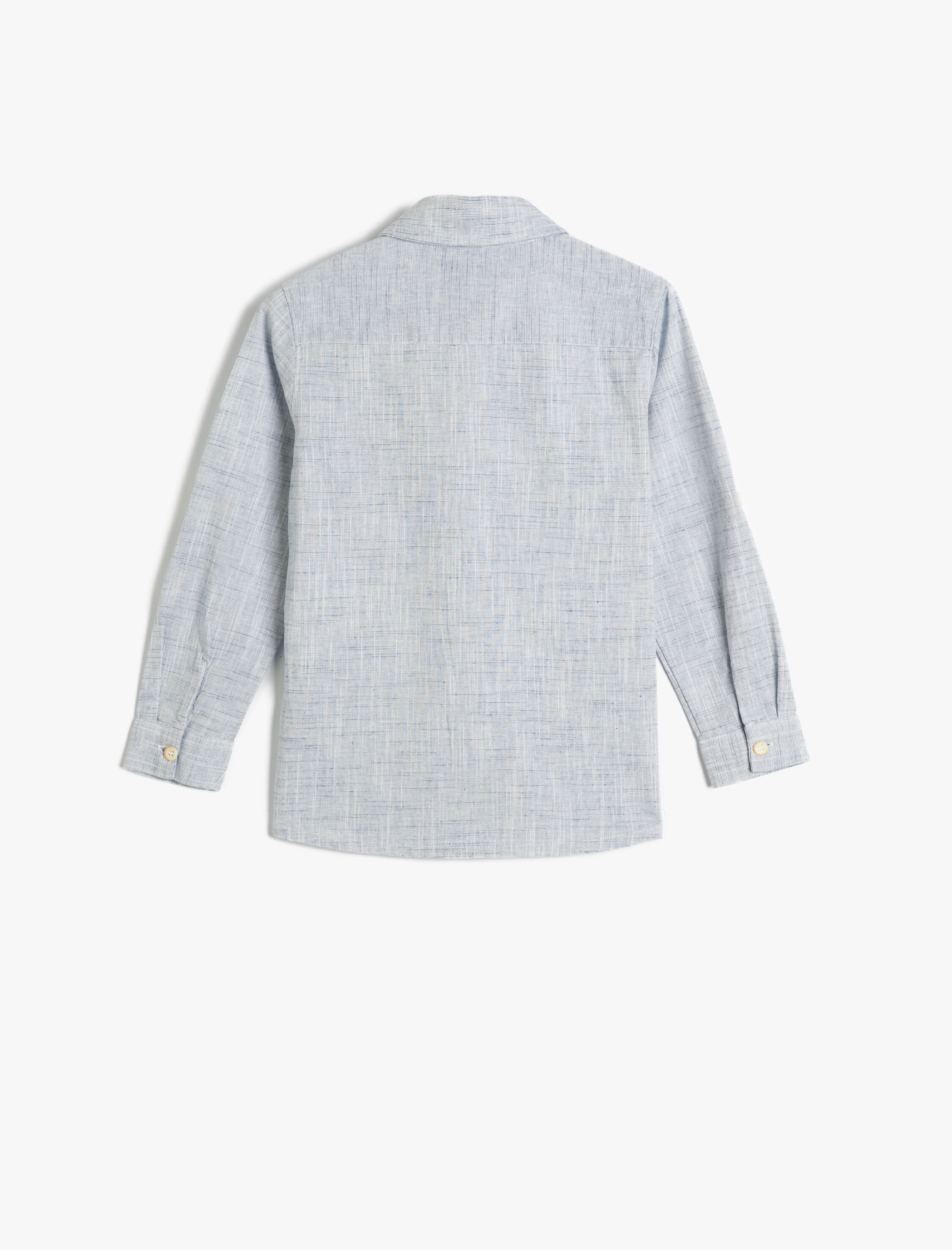  Erkek Çocuk Gömlek Uzun Kollu Cep Detaylı Pamuklu