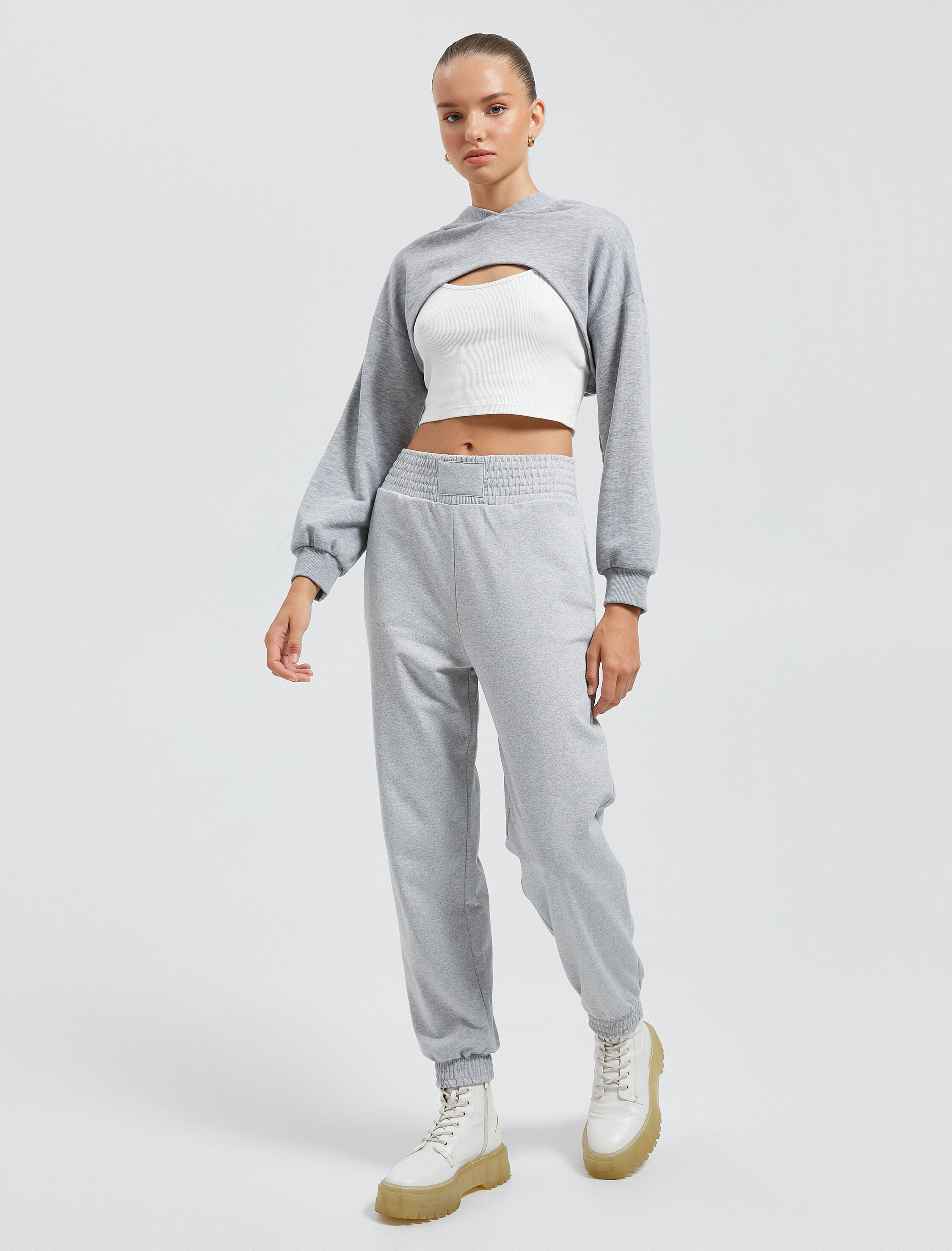   Jogger Eşofman Altı Yüksek Bel Cep Detaylı