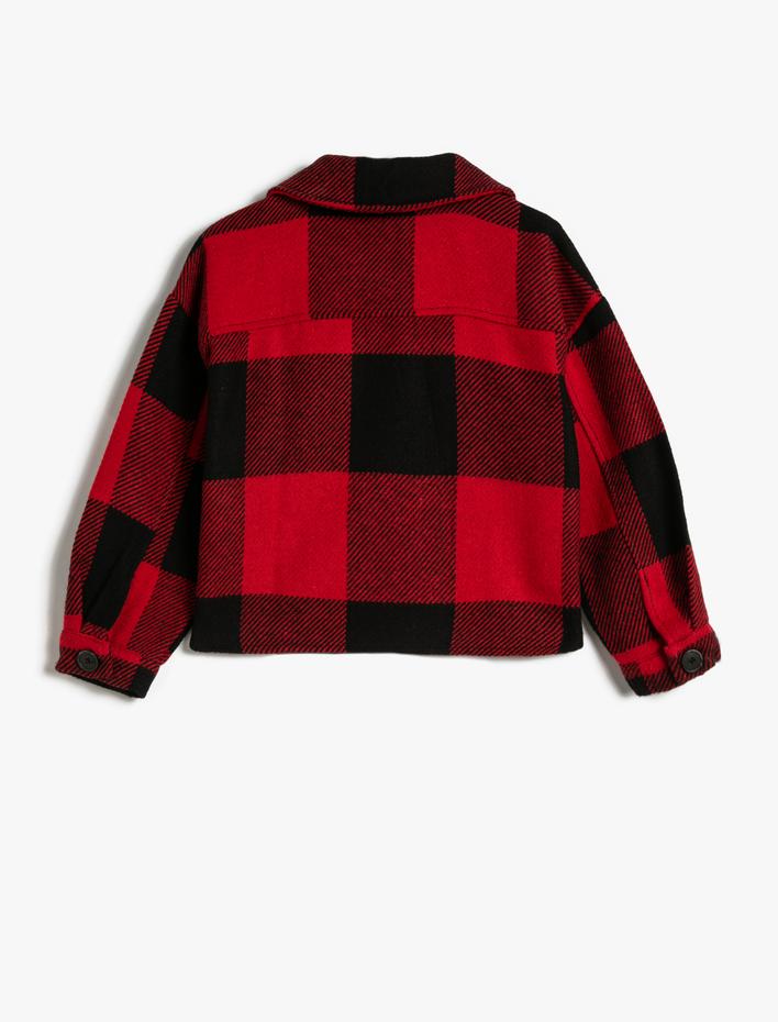 Kız Çocuk Gömlek Ceket Cep Detaylı Uzun Kollu