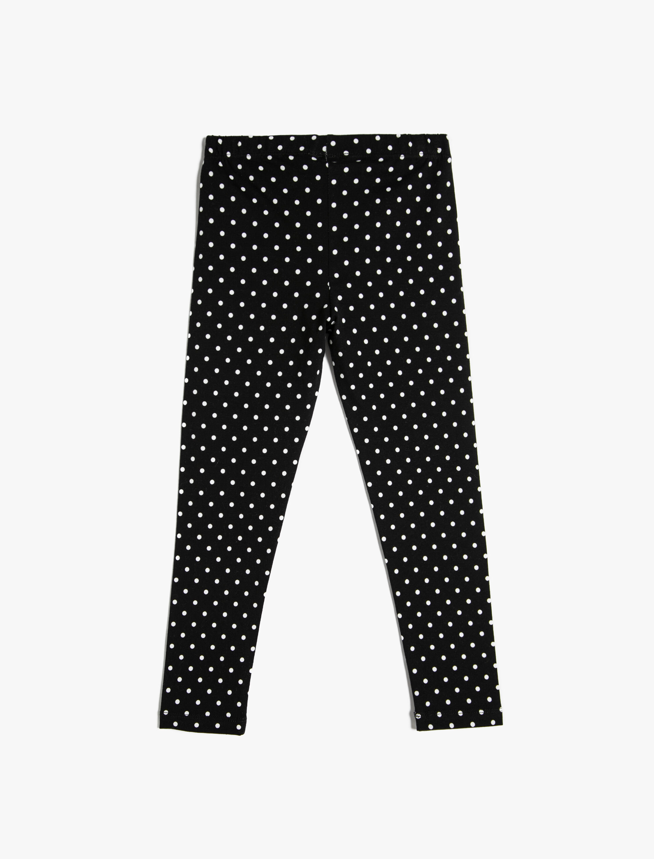  Kız Çocuk Tayt Puantiyeli Beli Lastikli Pamuklu