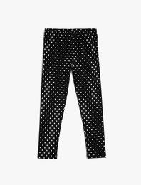 Tayt Puantiyeli Beli Lastikli Pamuklu