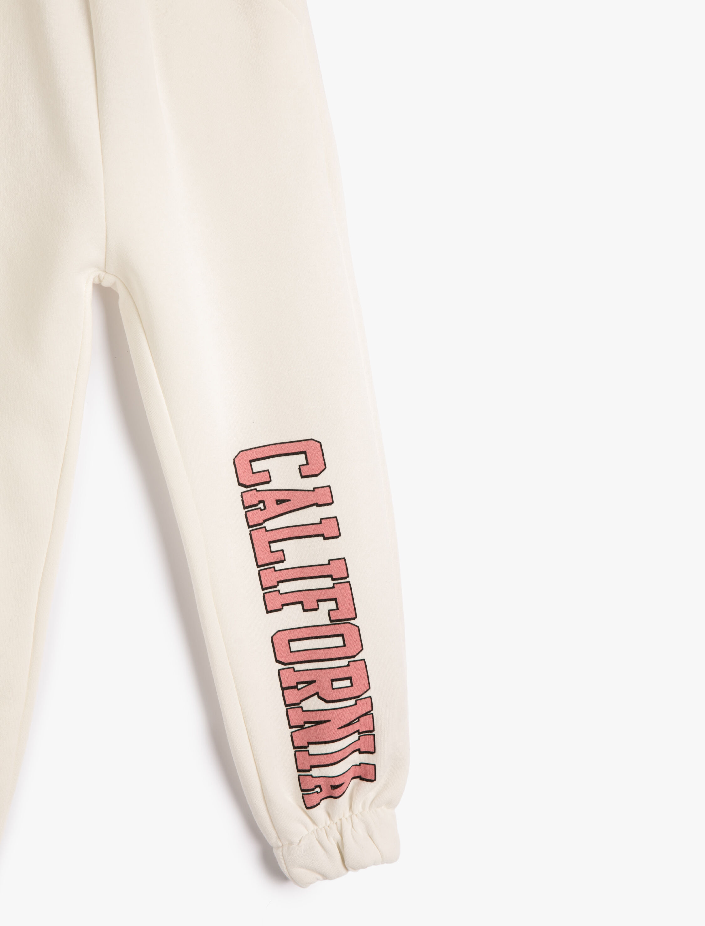  Kız Çocuk Jogger Eşofman Altı Beli Lastikli Baskı Detaylı Cepli