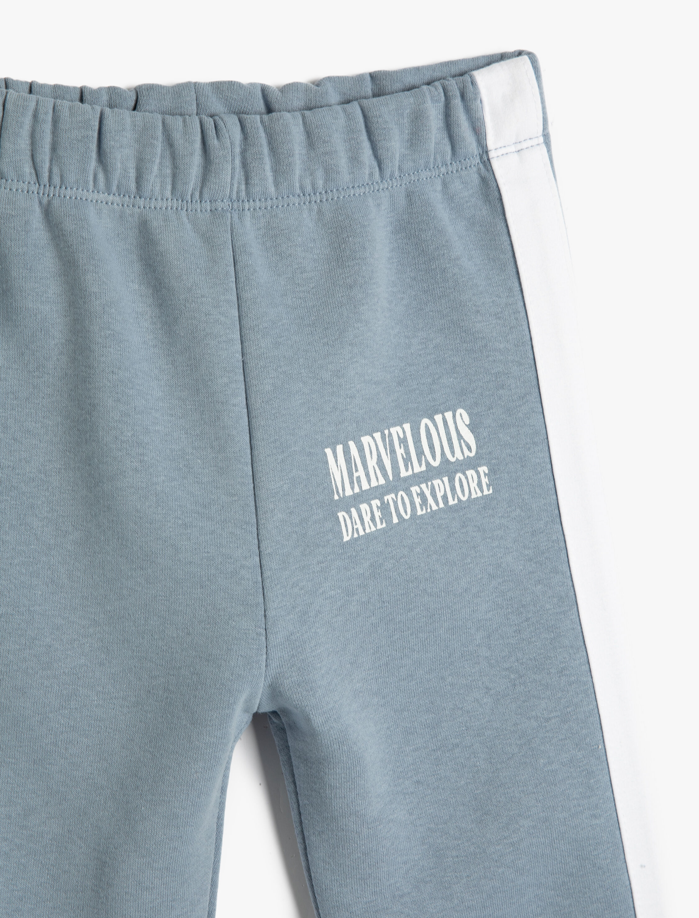  Kız Çocuk Jogger Eşofman Altı Beli Lastikli Baskı Detaylı Cepli Şardonlu