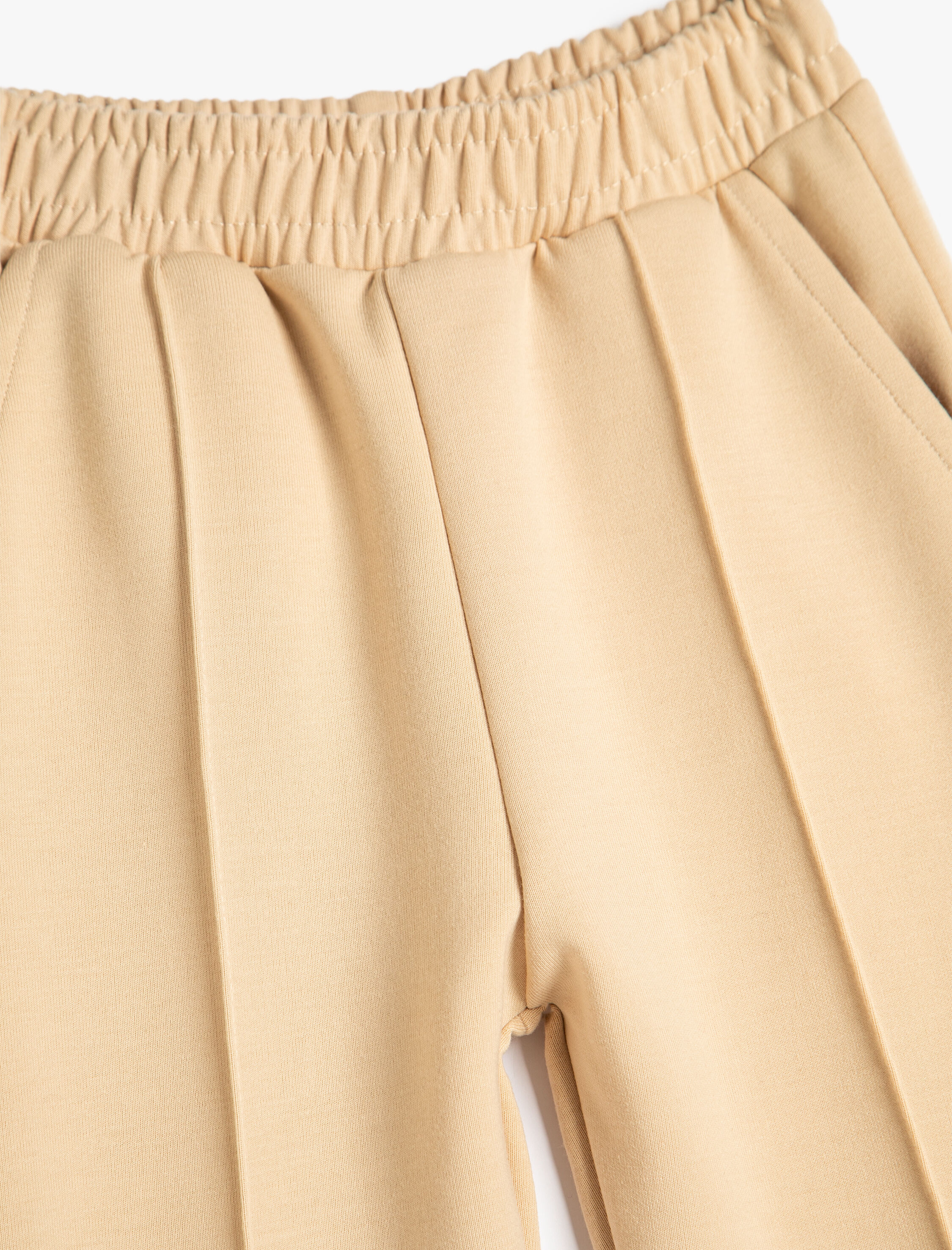  Kız Çocuk Basic Jogger Eşofman Altı Nervürlü Beli Lastikli Cepli