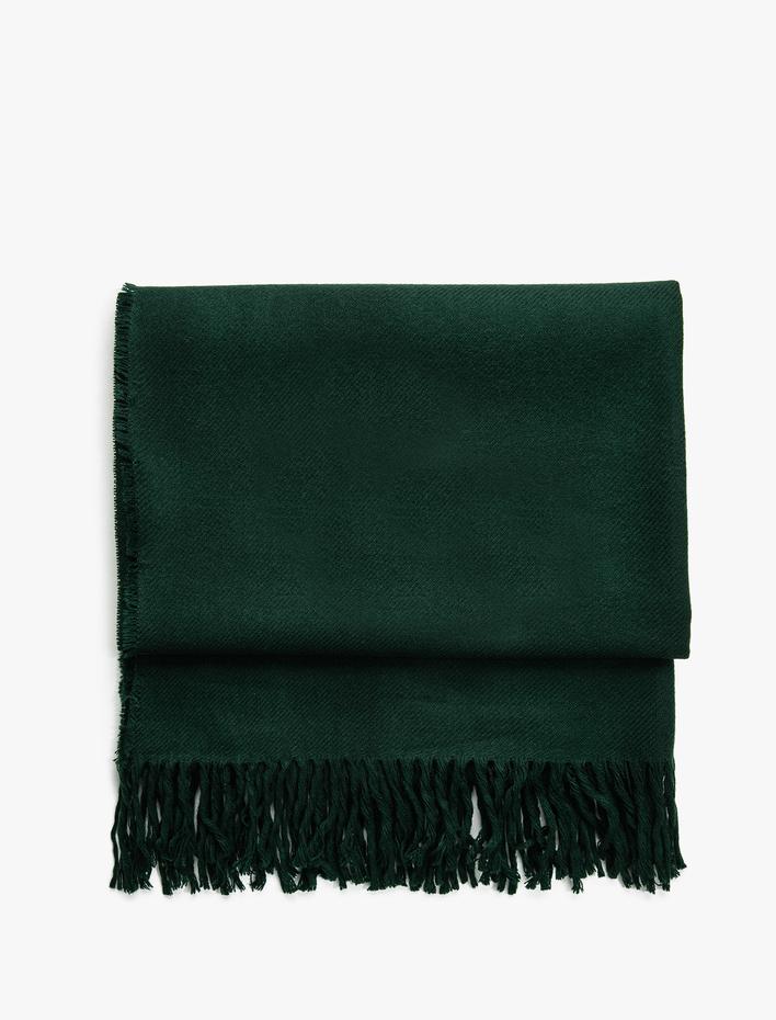 Kadın Basic Şal Püskül Detaylı Dokulu