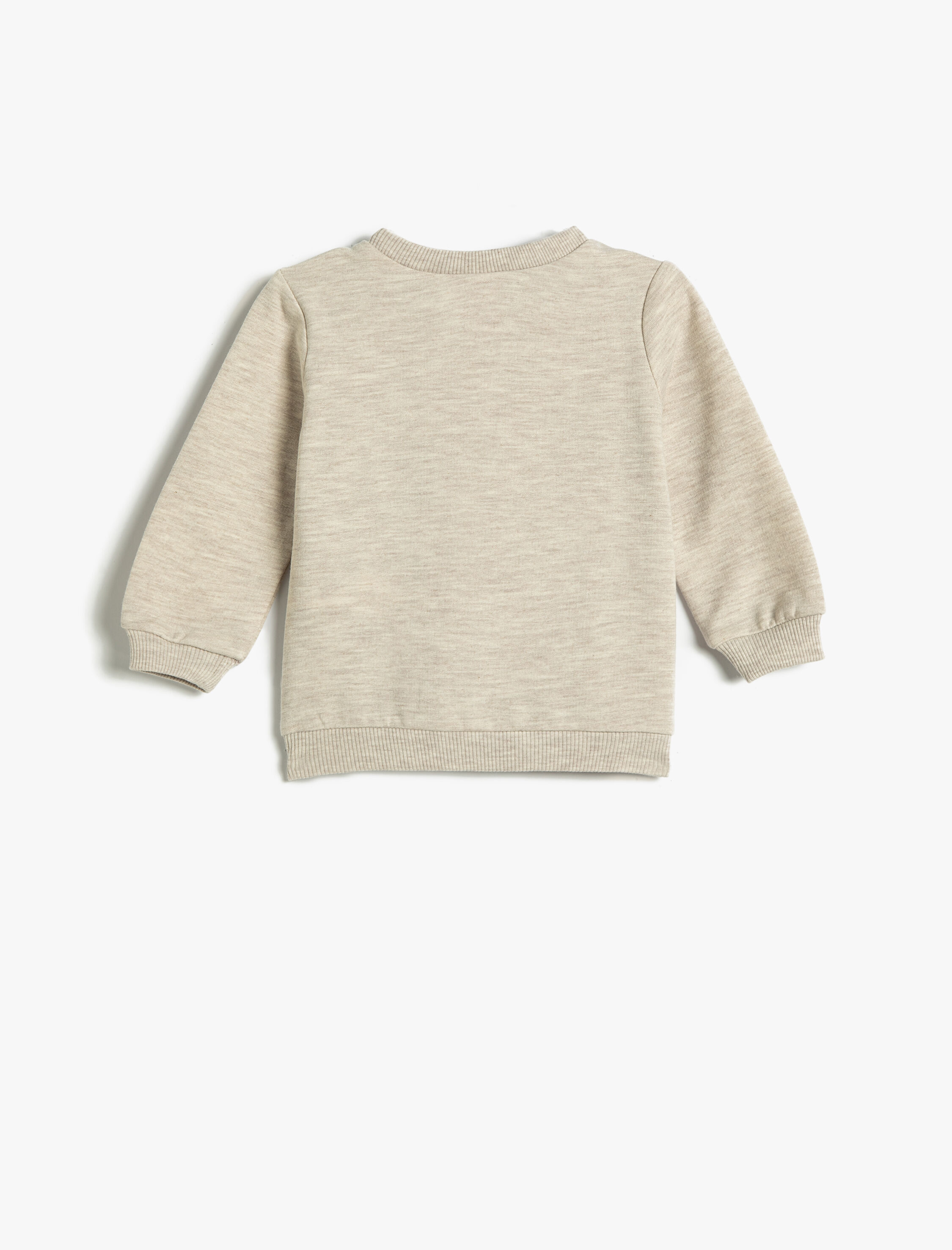  Erkek Bebek Aslan Baskılı Sweatshirt Uzun Kollu Bisiklet Yaka Şardonlu