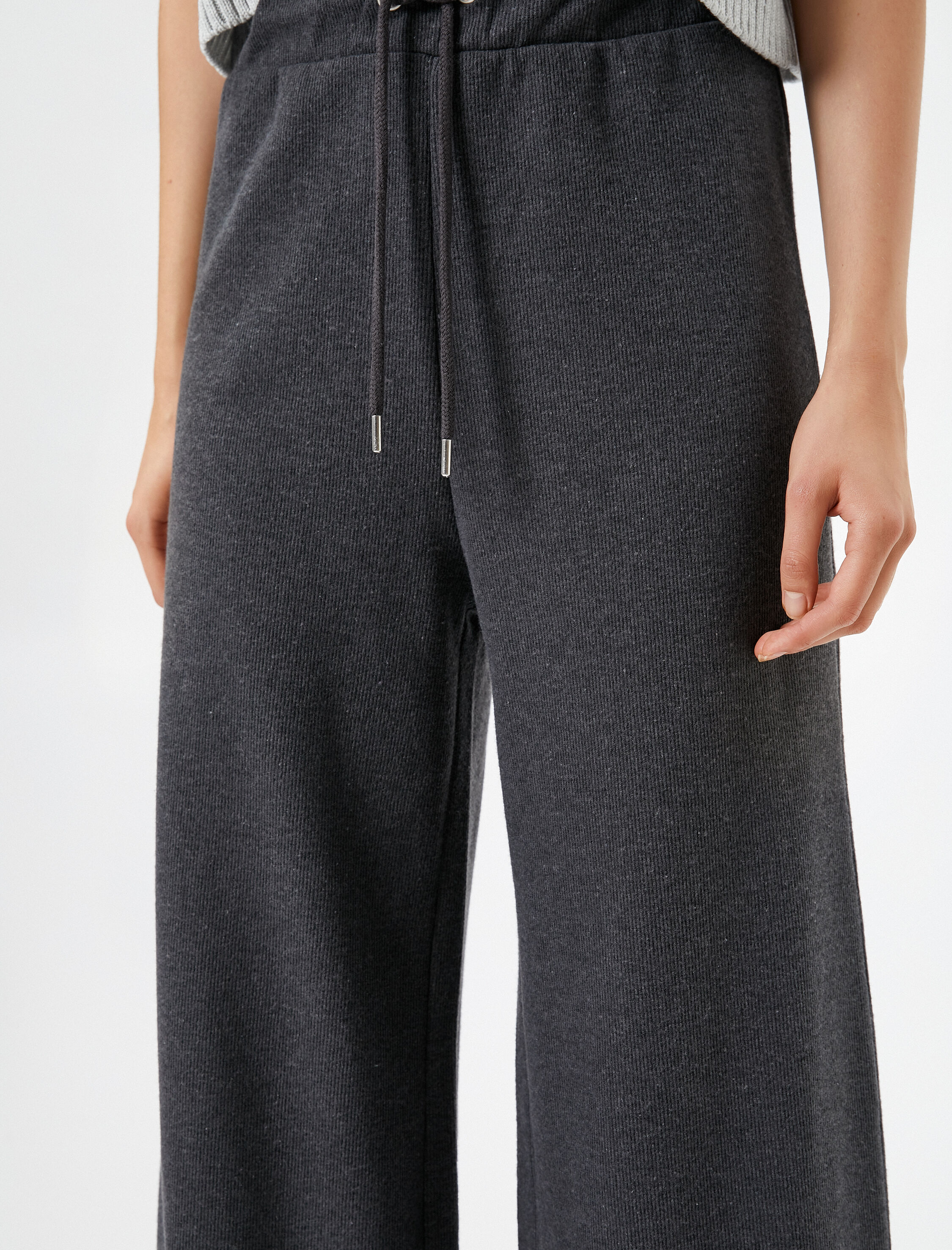 Bol Paça Eşofman Altı Beli Bağcıklı Fitilli