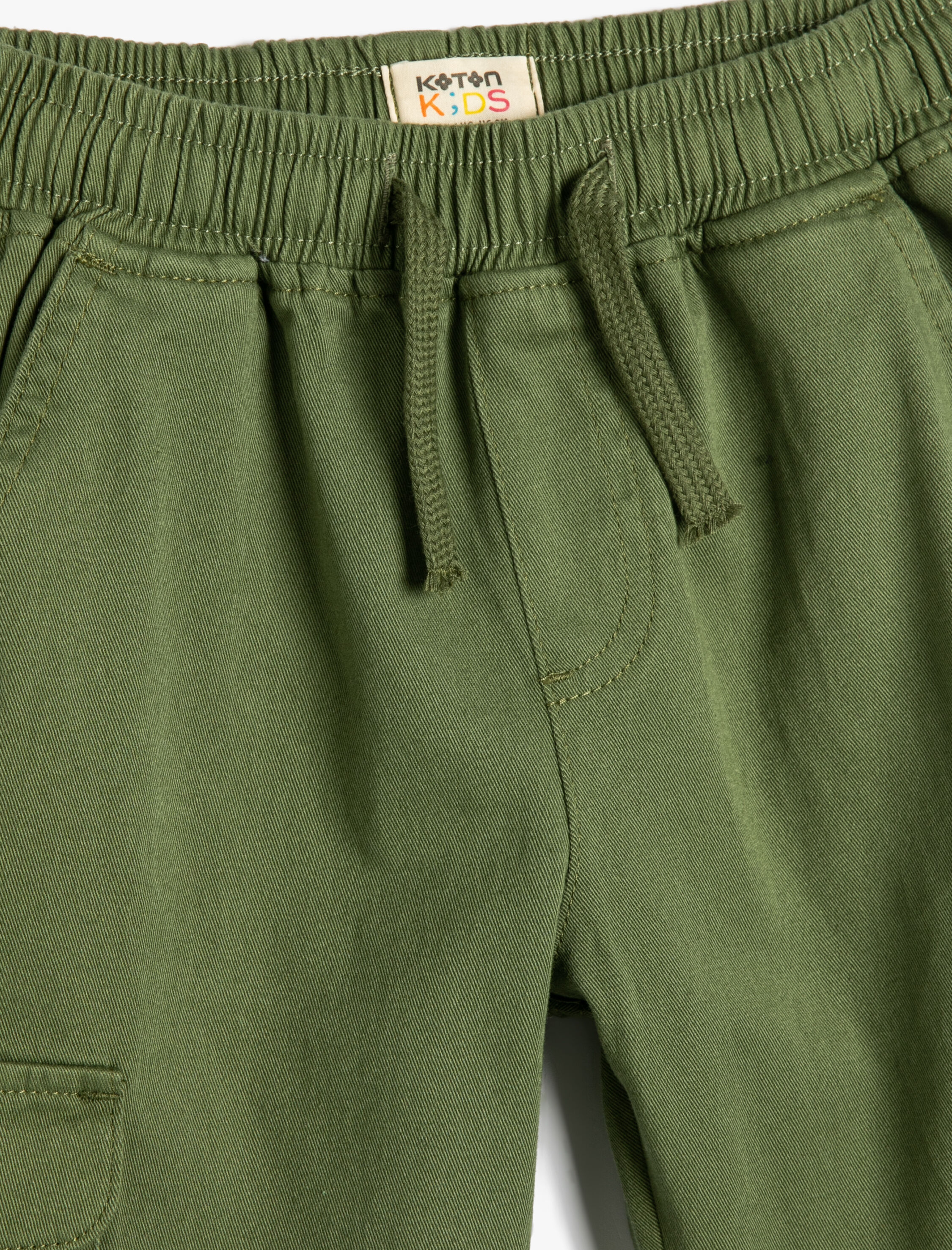  Erkek Çocuk Jogger Kargo Pantolon Pamuklu Beli Bağlamalı Cepli