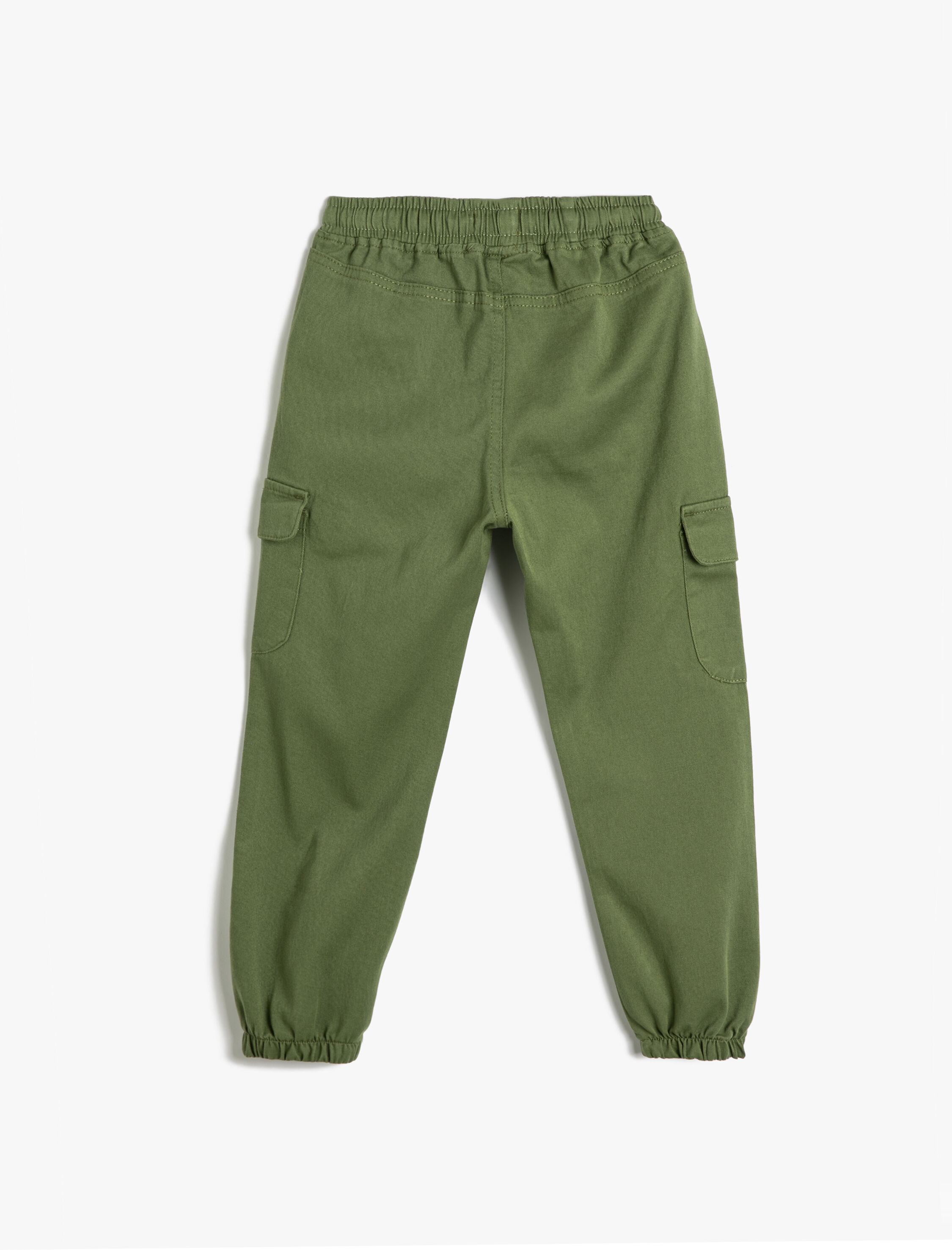  Erkek Çocuk Jogger Kargo Pantolon Pamuklu Beli Bağlamalı Cepli