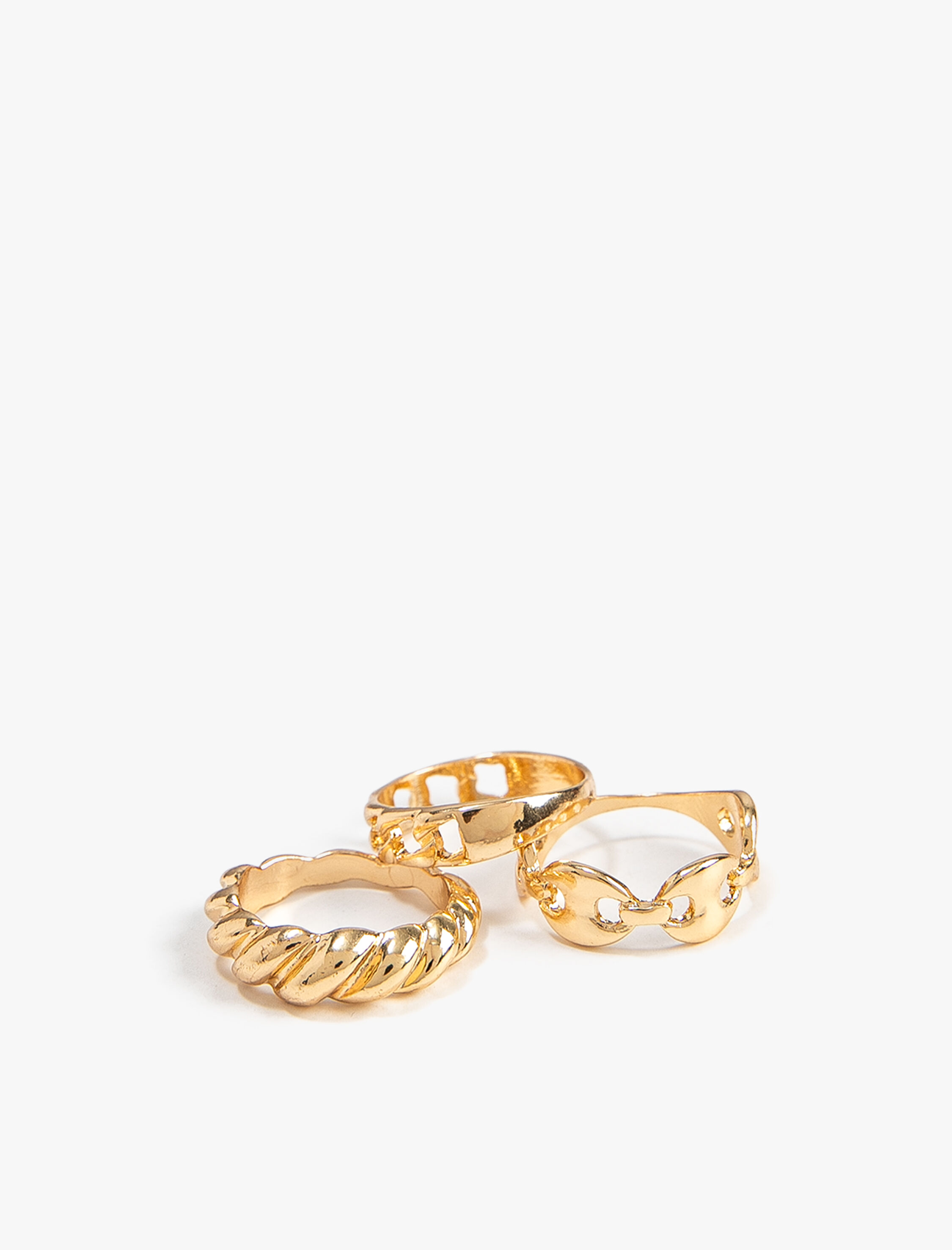 Sarı Kadın Yüzük Seti 3'lü Burgulu 4WAK70018AA | Koton