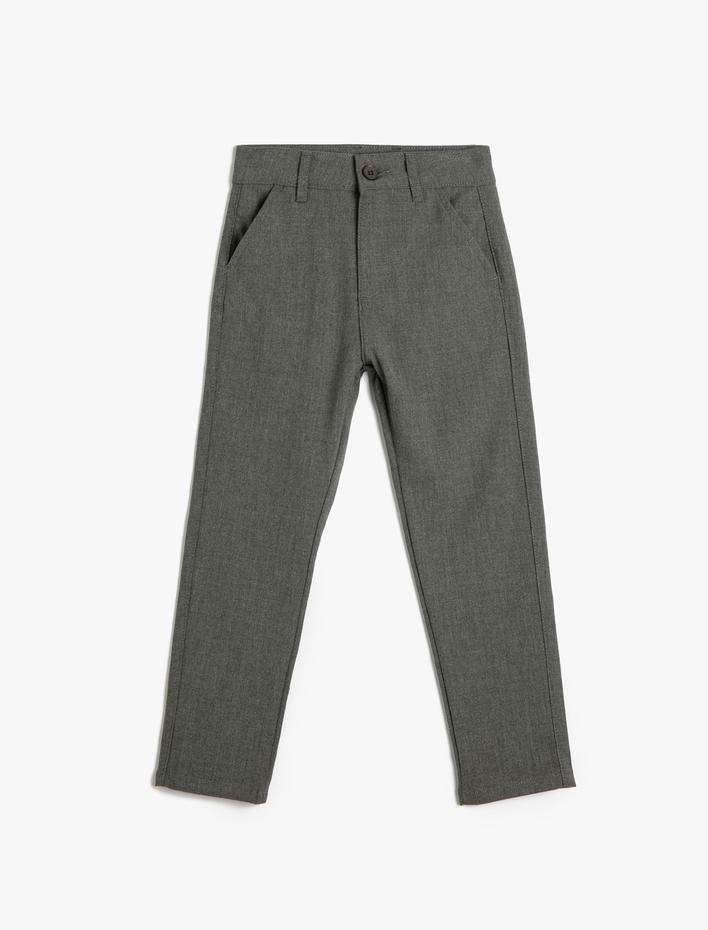 Erkek Çocuk Pantolon Normal Paça İçten Ayarlanabilir Lastikli Bel