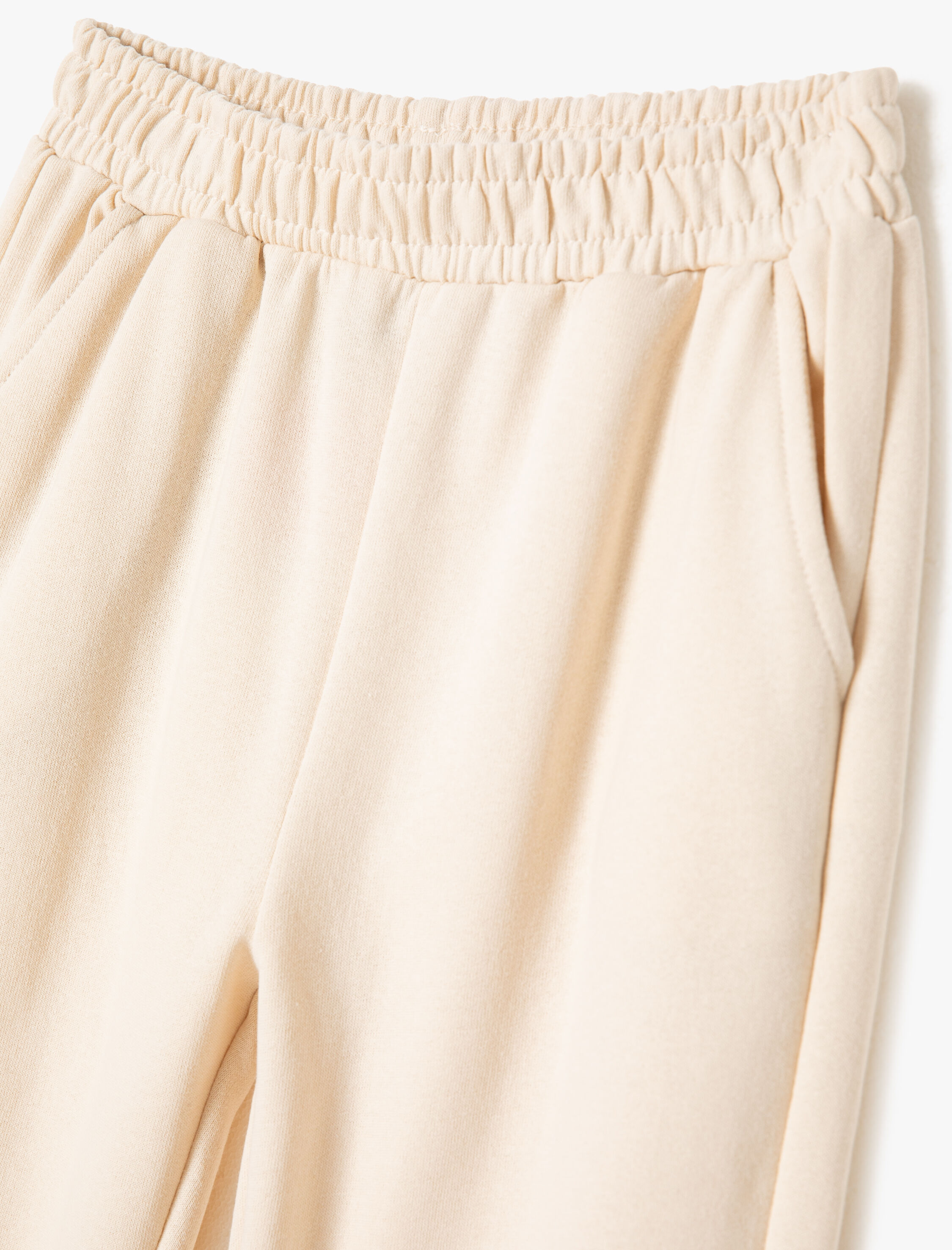  Kız Çocuk Basic Jogger Eşofman Altı Şardonlu Cepli Beli Lastikli Pamuklu Şardonlu