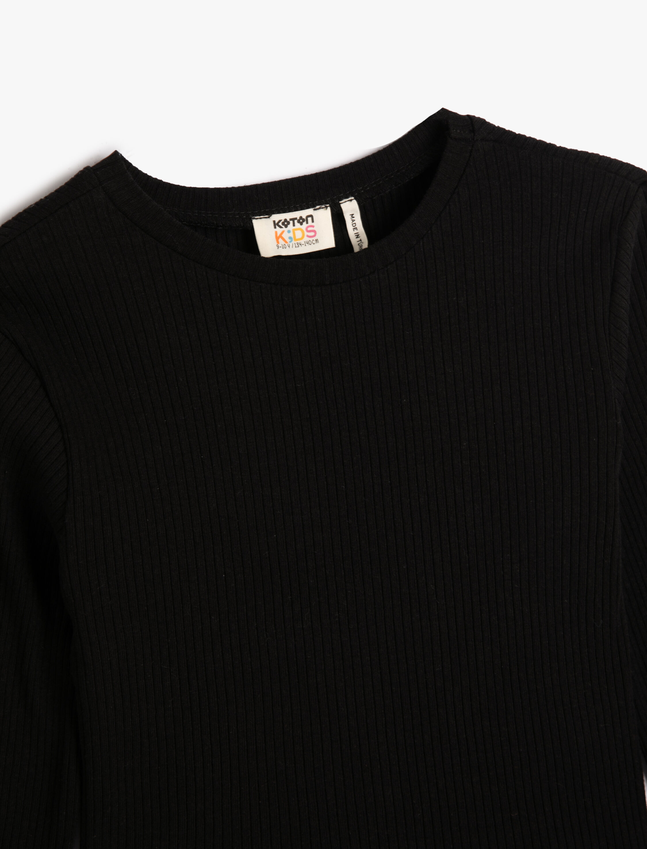  Kız Çocuk Basic Tişört Kaşkorse Uzun Kollu Bisiklet Yaka