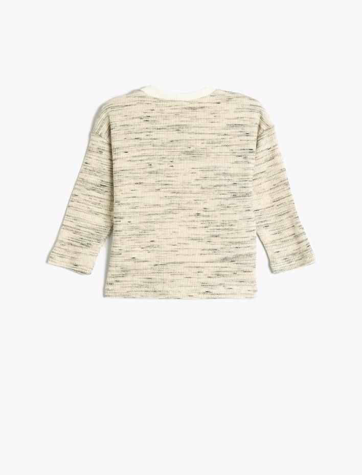 Erkek Bebek Tişört Uzun Kollu Baskılı Bisiklet Yaka Kaşkorse Pamuklu