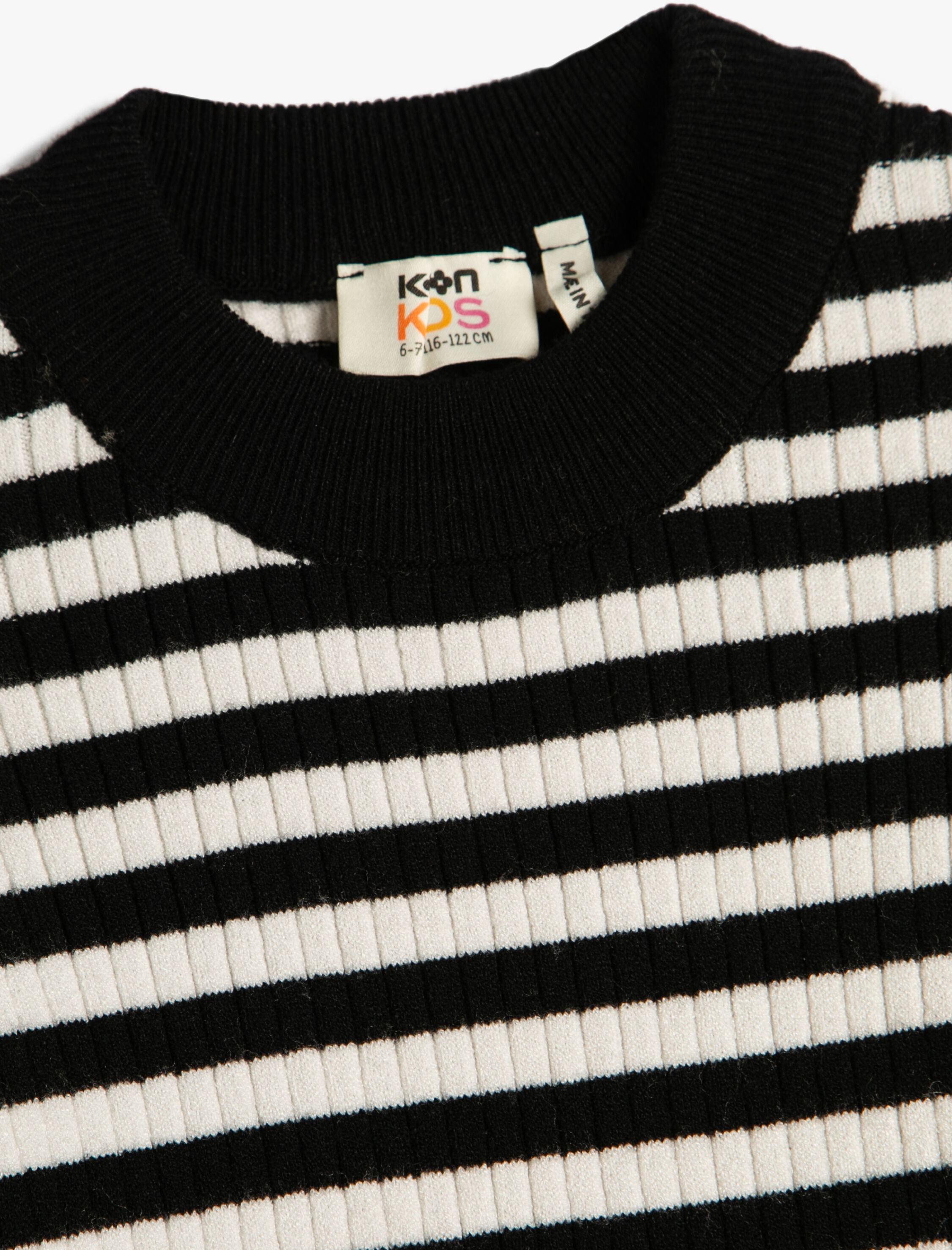  Kız Çocuk Kazak Uzun Kollu Yuvarlak Yaka Fitilli