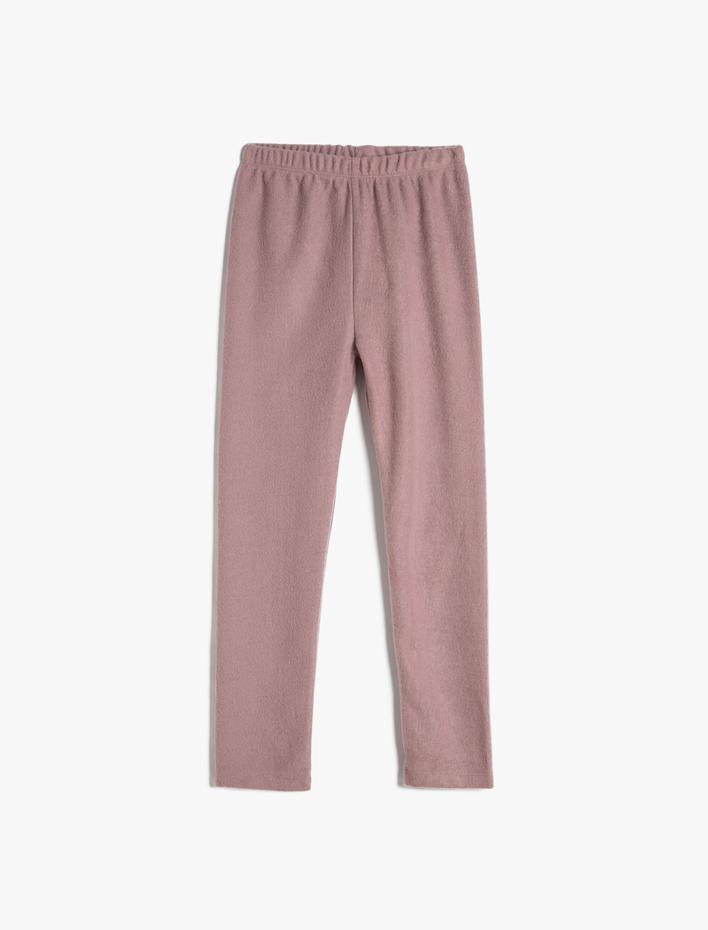 Kız Çocuk Basic Fitilli Tayt Beli Lastikli