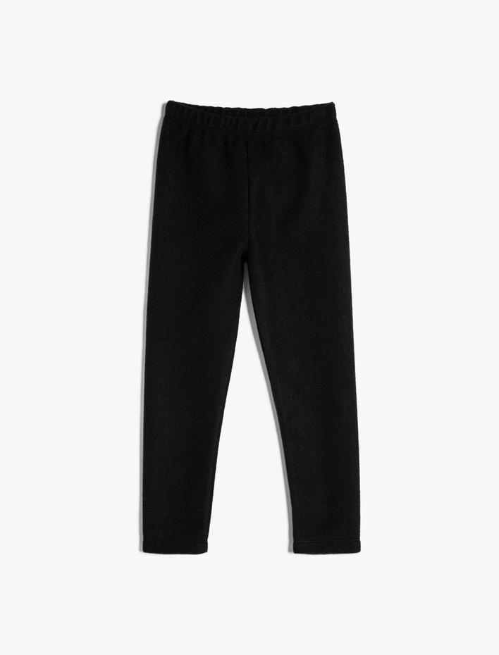 Kız Çocuk Basic Fitilli Tayt Beli Lastikli