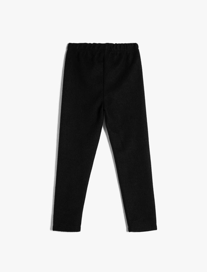 Kız Çocuk Basic Fitilli Tayt Beli Lastikli