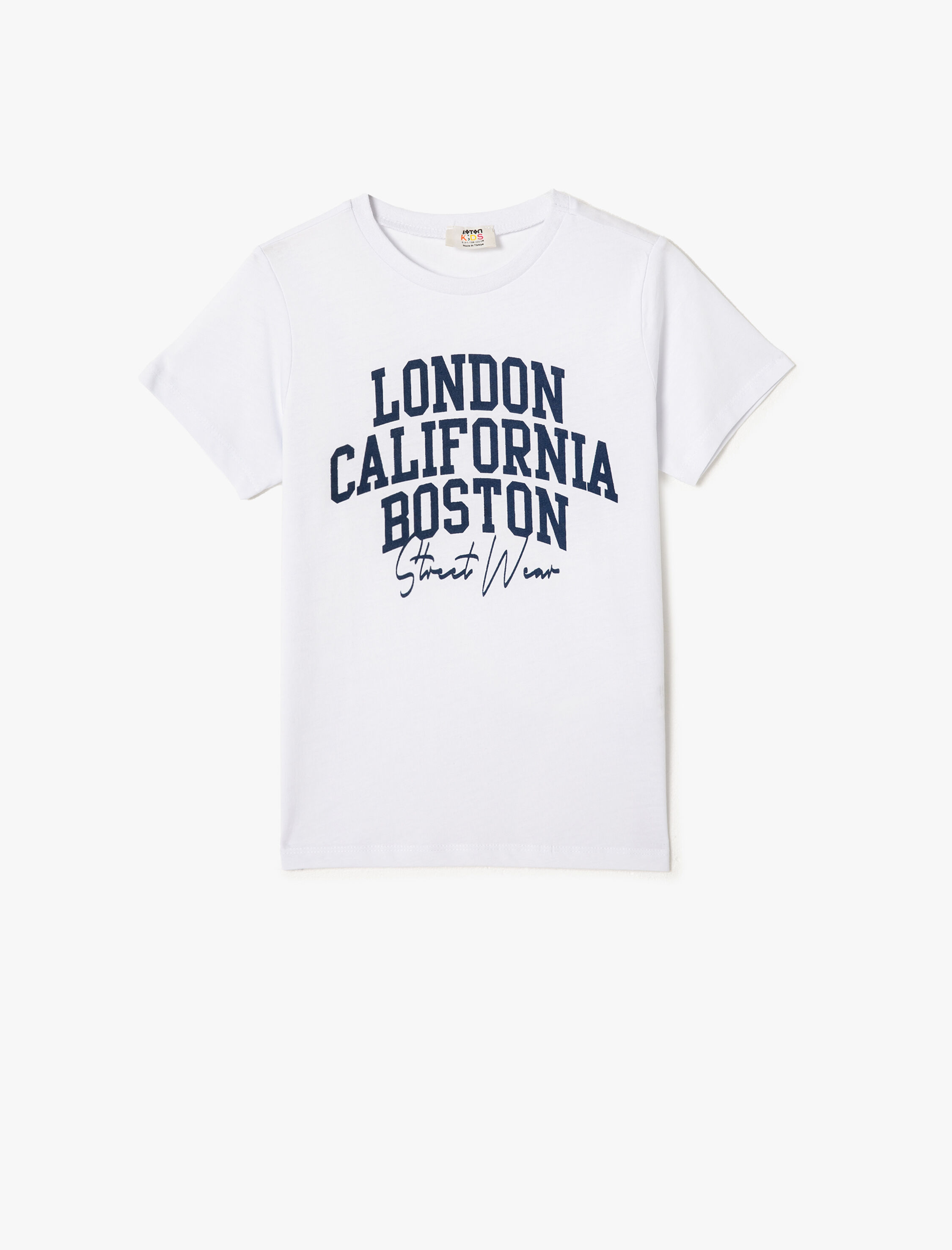  Erkek Çocuk Kısa Kollu Tişört Baskılı Bisiklet Yaka Pamuklu