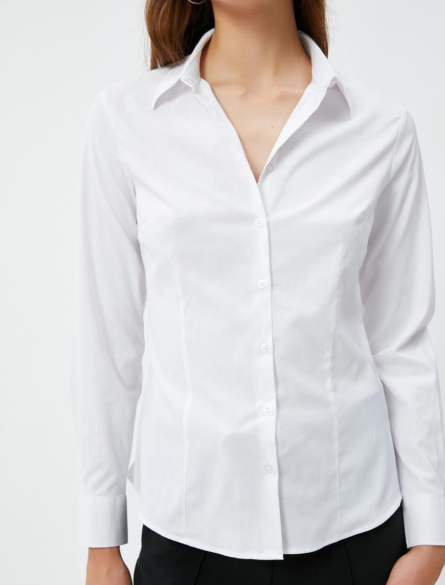   Slim Fit Gömlek Uzun Kollu Düğmeli Basic