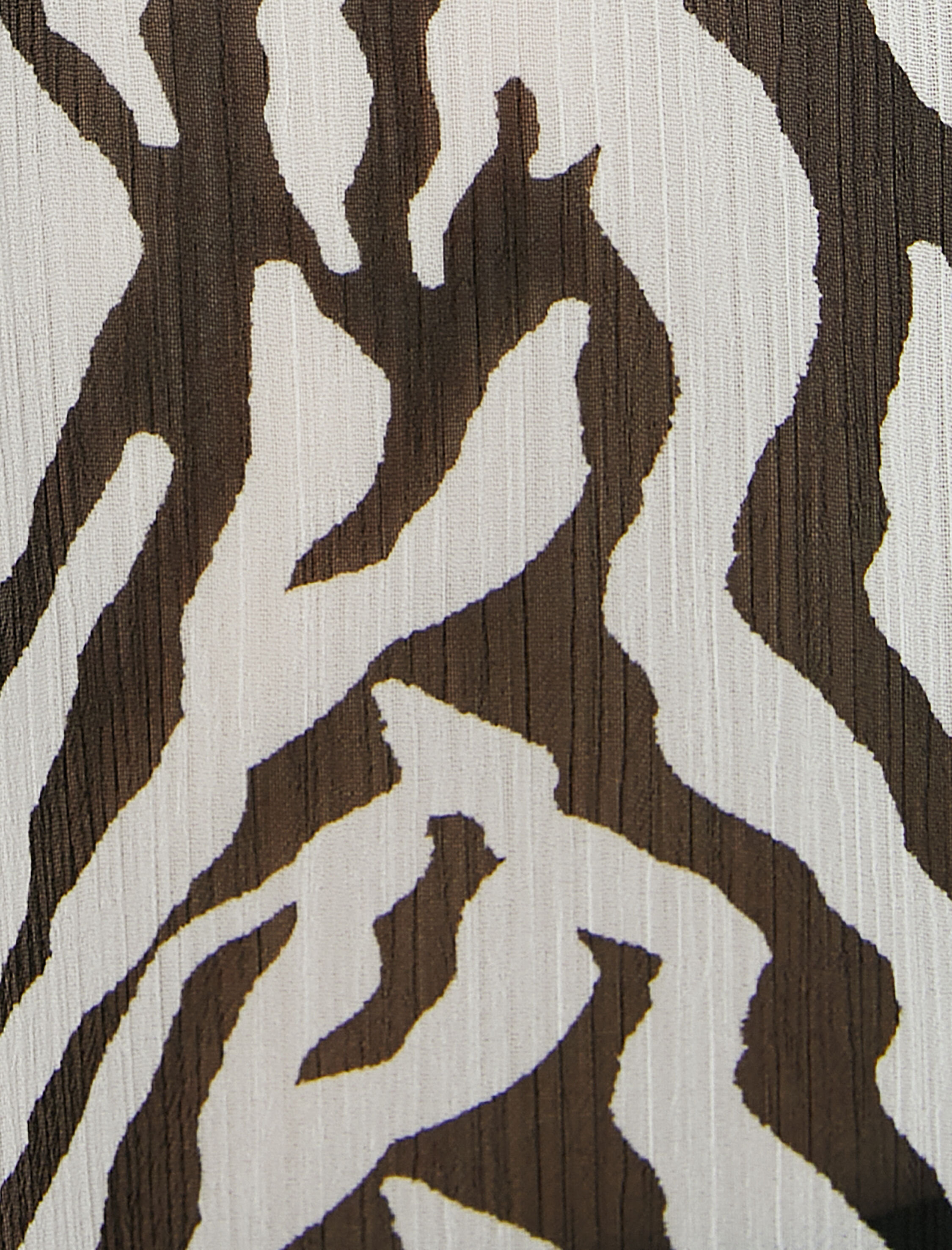   Şifon Bluz Hakim Yaka Balon Kollu Zebra Desenli