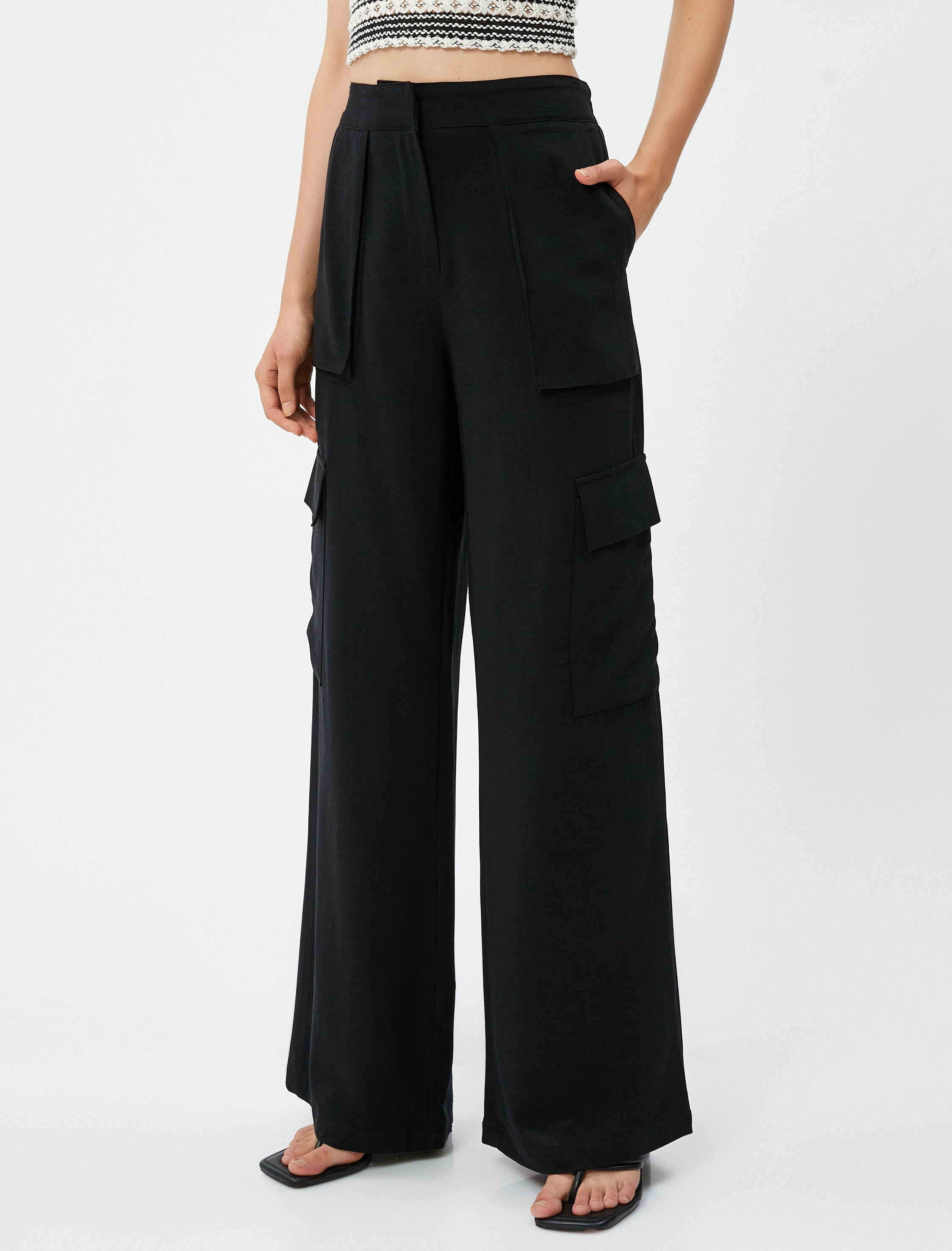   Melis Ağazat X Koton - Bol Paça Cepli Kargo Pantolon