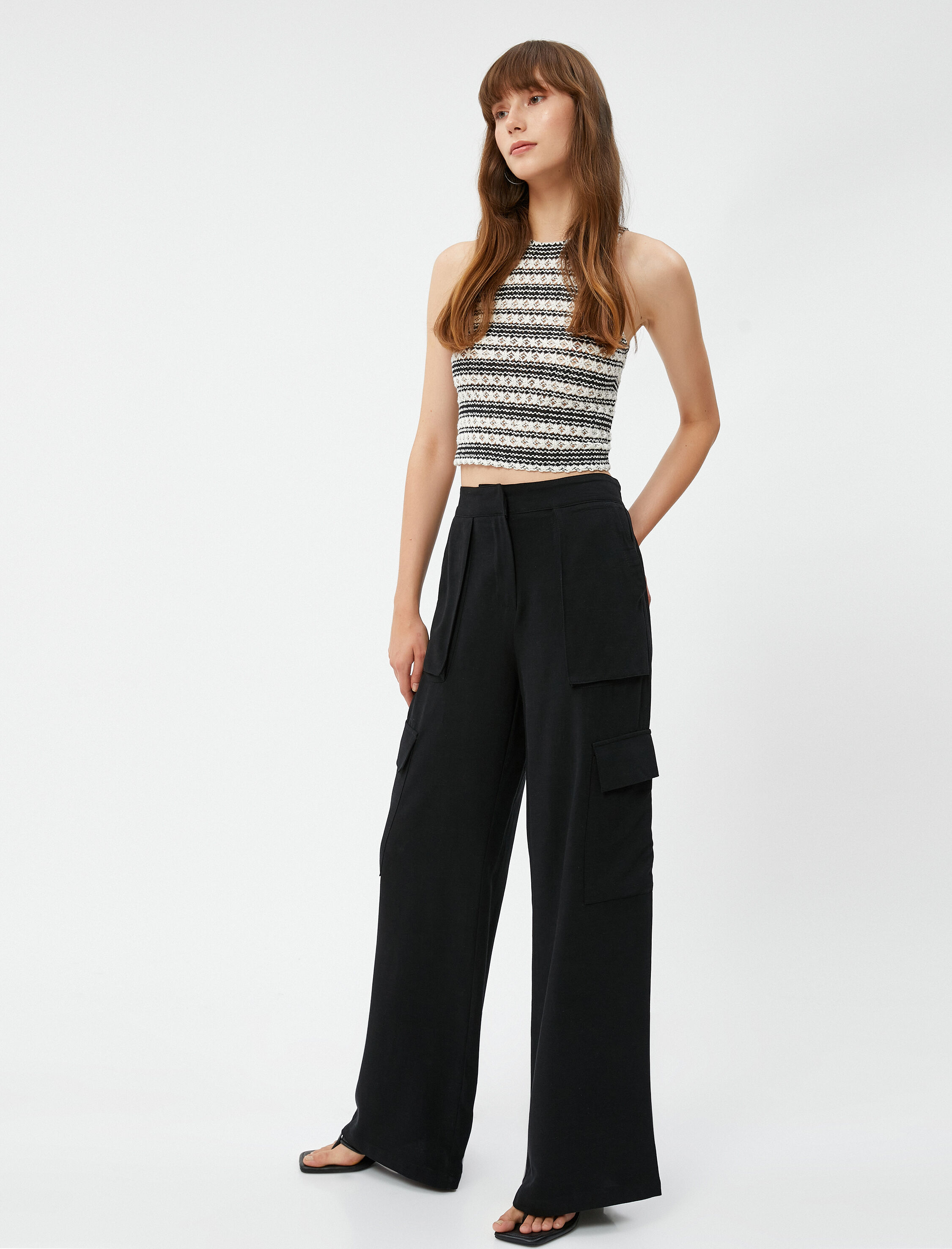   Melis Ağazat X Koton - Bol Paça Cepli Kargo Pantolon