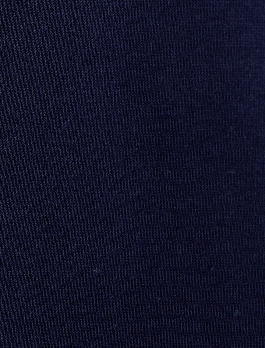   Yarım Fermuarlı Sweatshirt Uzakdoğu Baskılı Dik Yaka Şardonlu